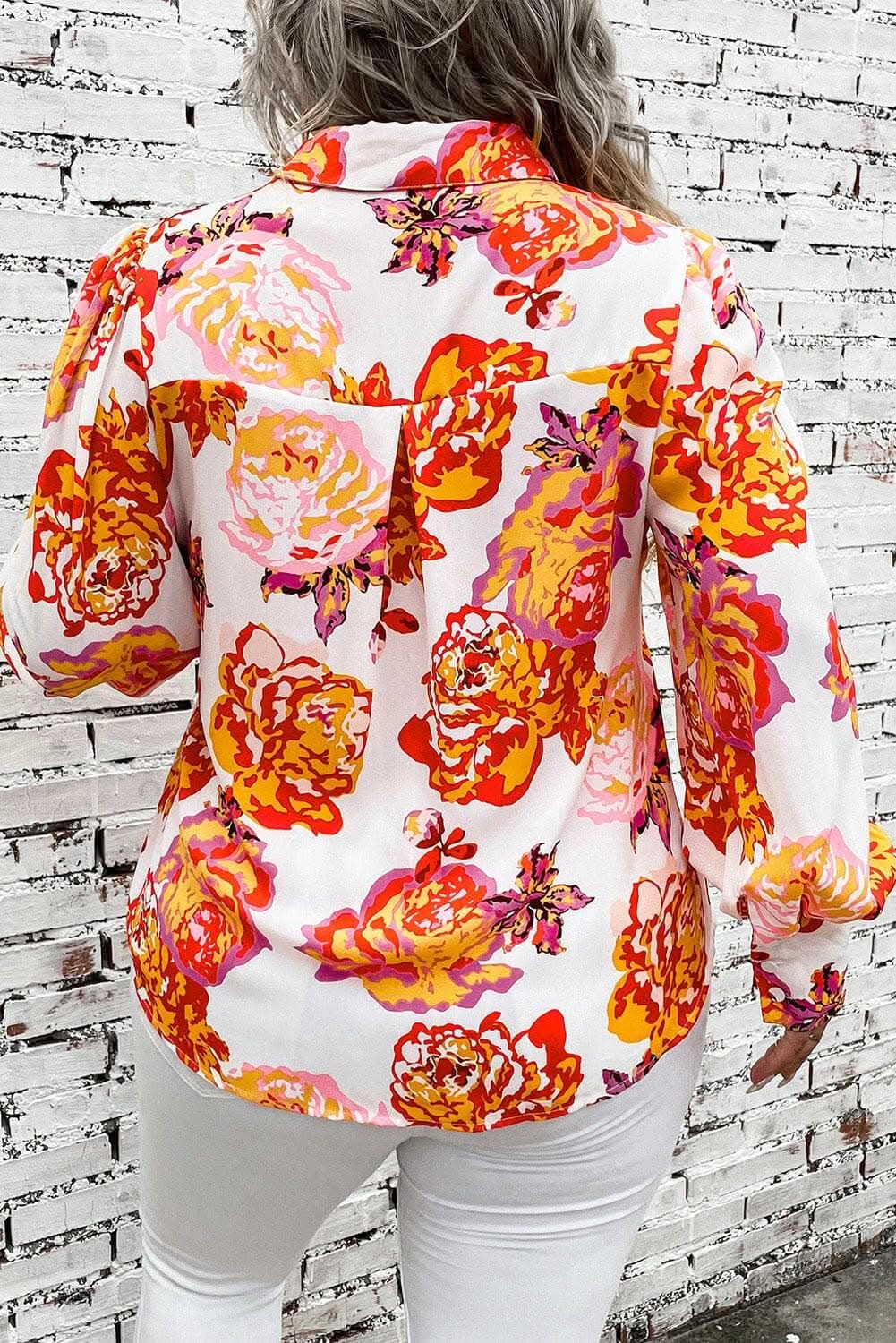 Elegant Printed Plus Size Blouse