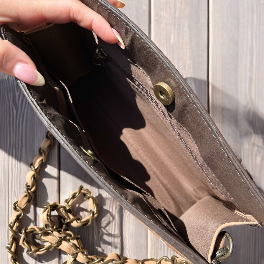 Leslie tooled leather crossbody bag