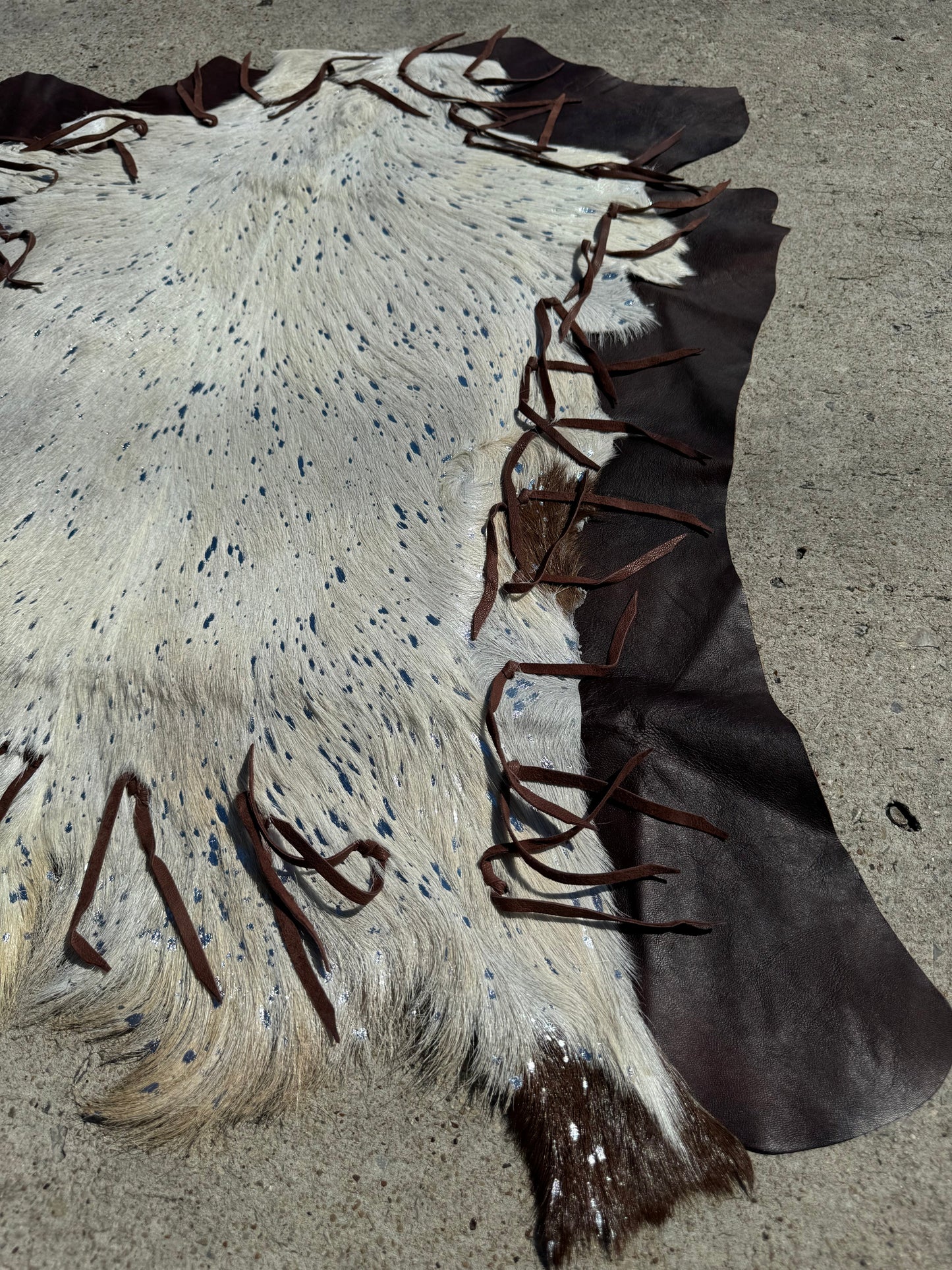 Leather & Fringe Goat hides - Silver