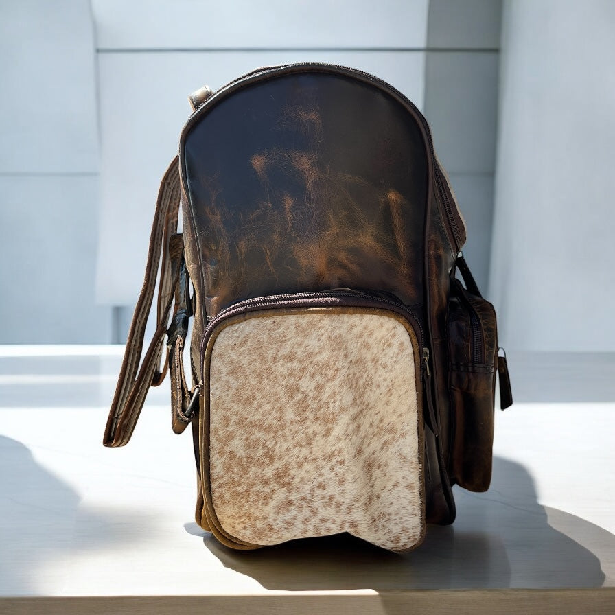 Cowhide leather backpack