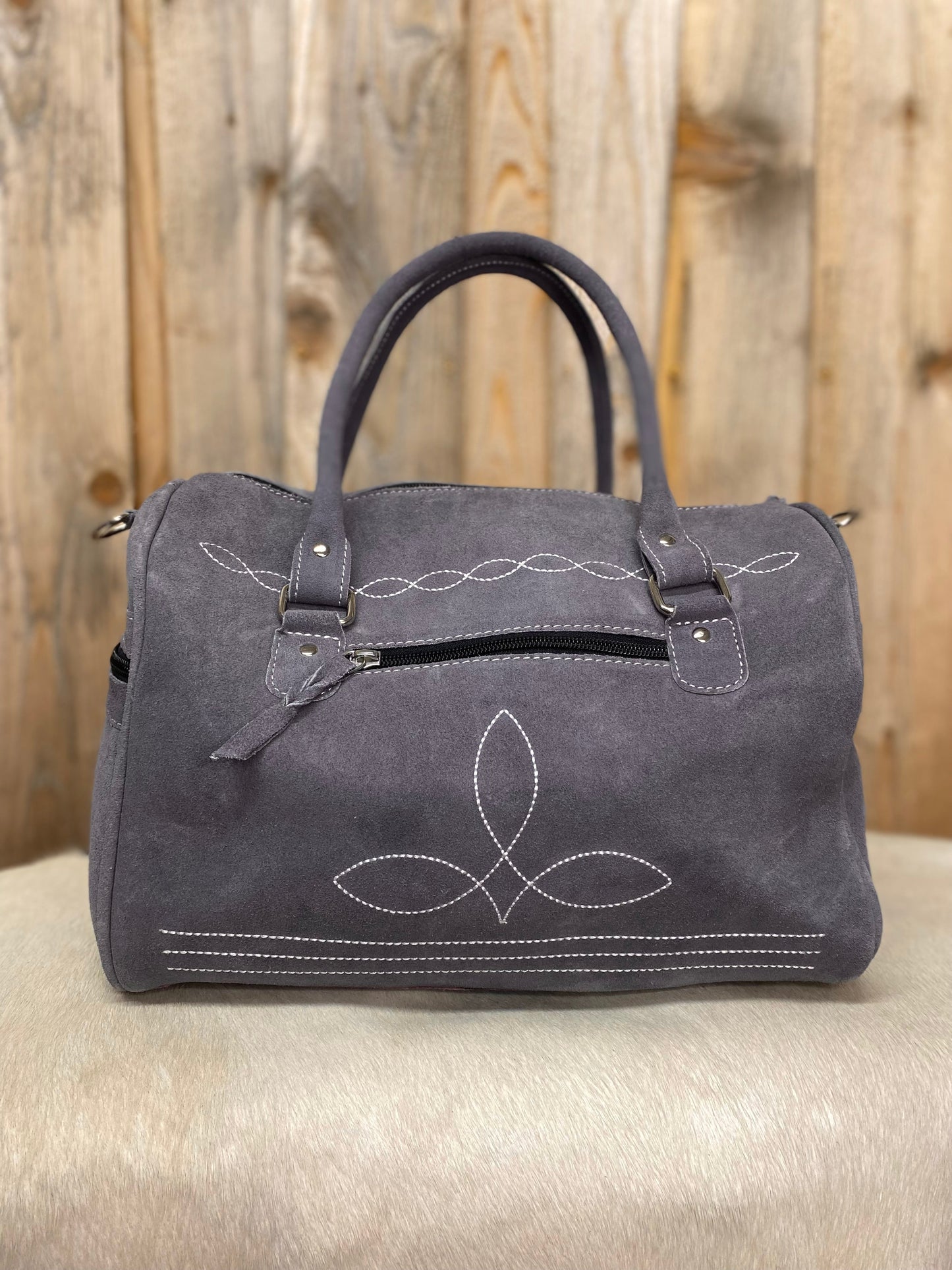 Leather Mini Duffle Suede Leather