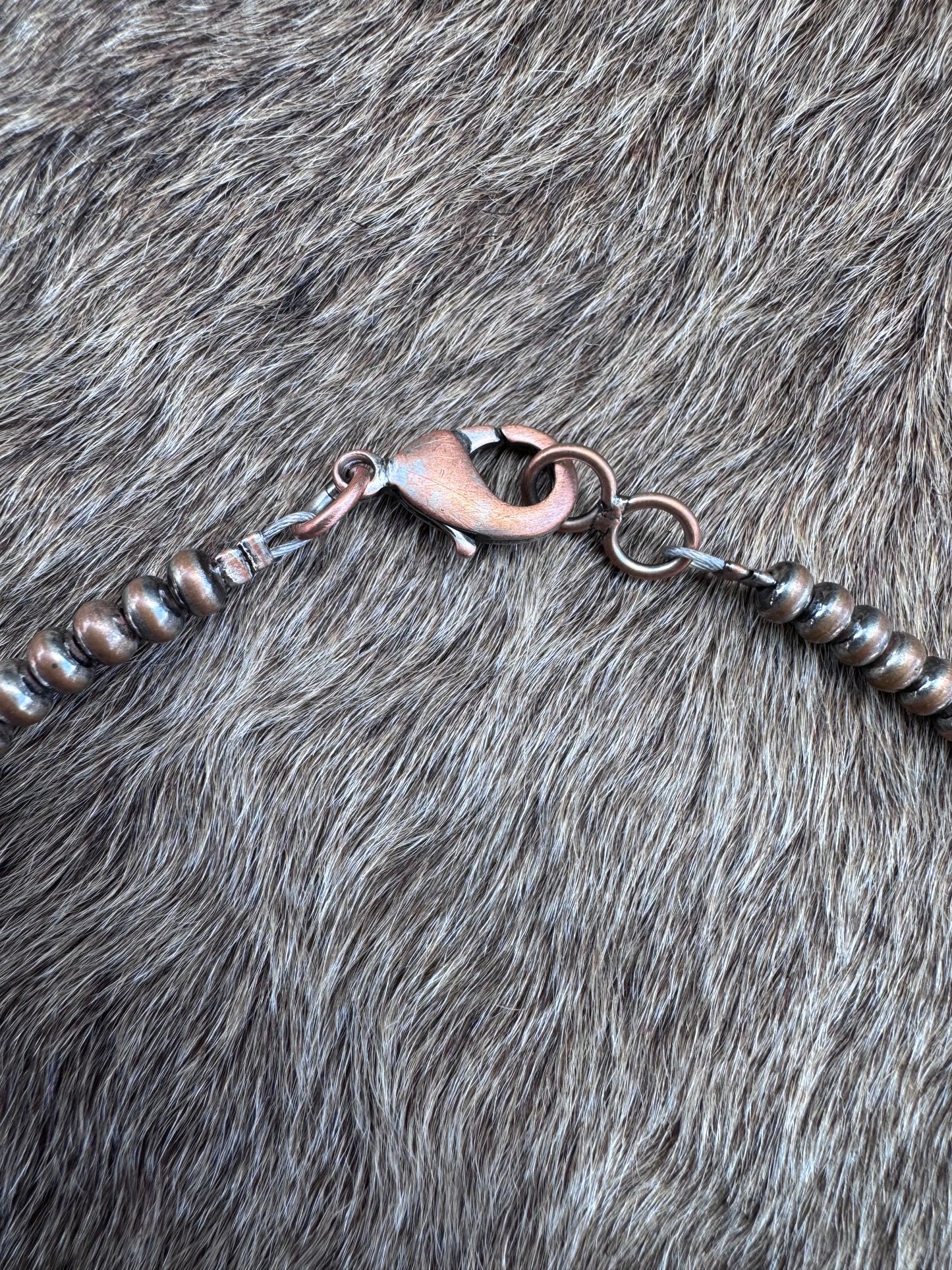 Handcrafted Copper 4mm Saucer Beaded Necklace
