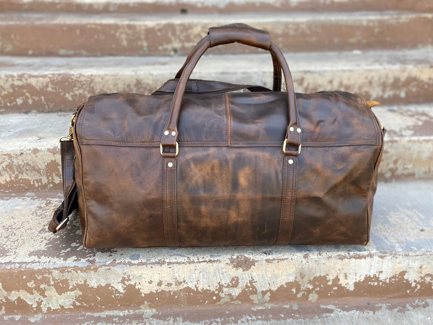 Vintage Leather Duffle Bag