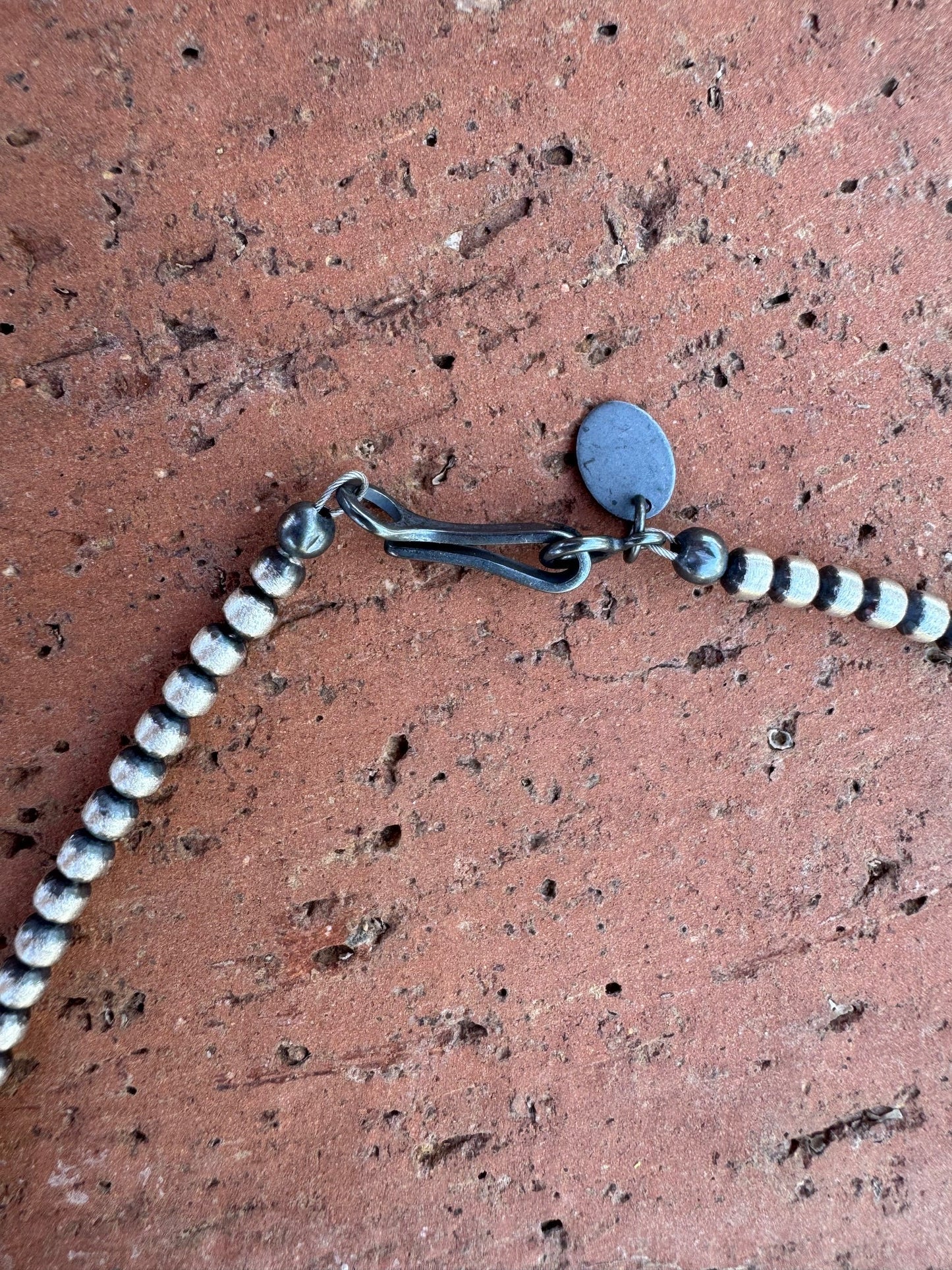 Handcrafted Pink Conch & Sterling Silver 3mm Beaded Necklace