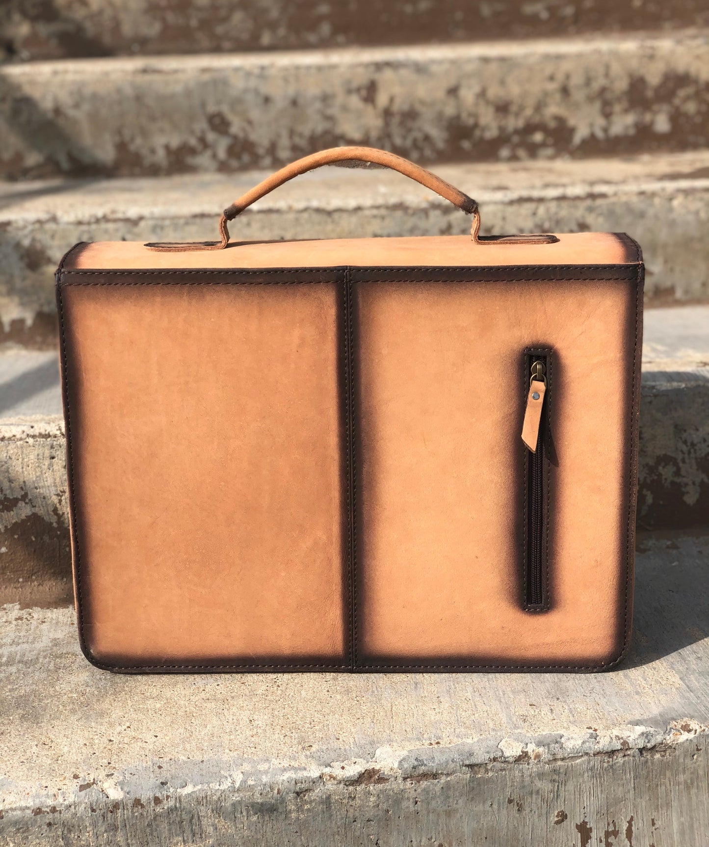 Classic Burn Tooled Leather briefcase