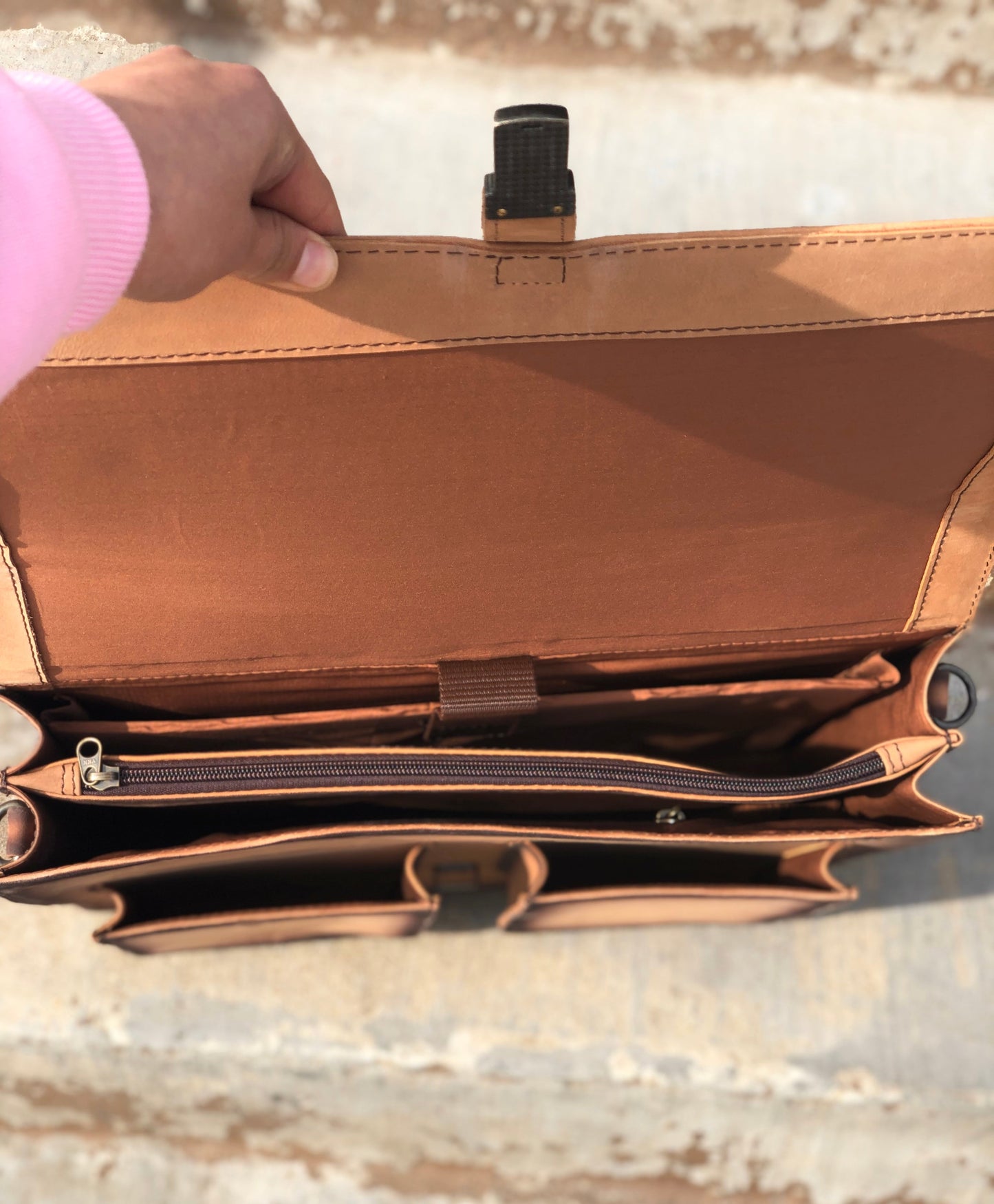 Classic Burn Tooled Leather briefcase