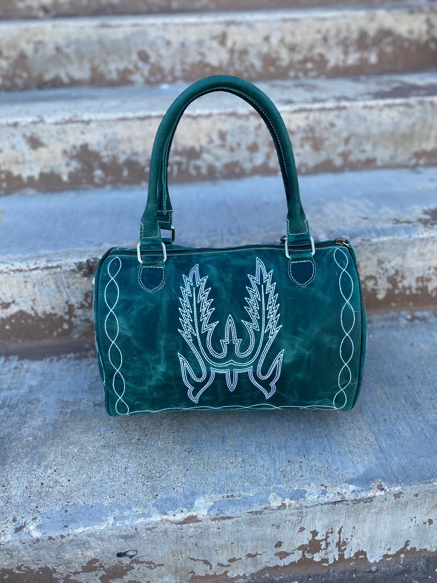 Mini Emerald Rustic Beck Leather Duffle Bag