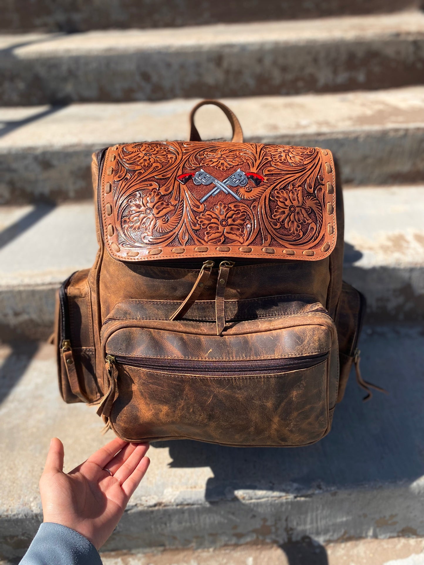 Conceal Case Rustic Leather Backpack