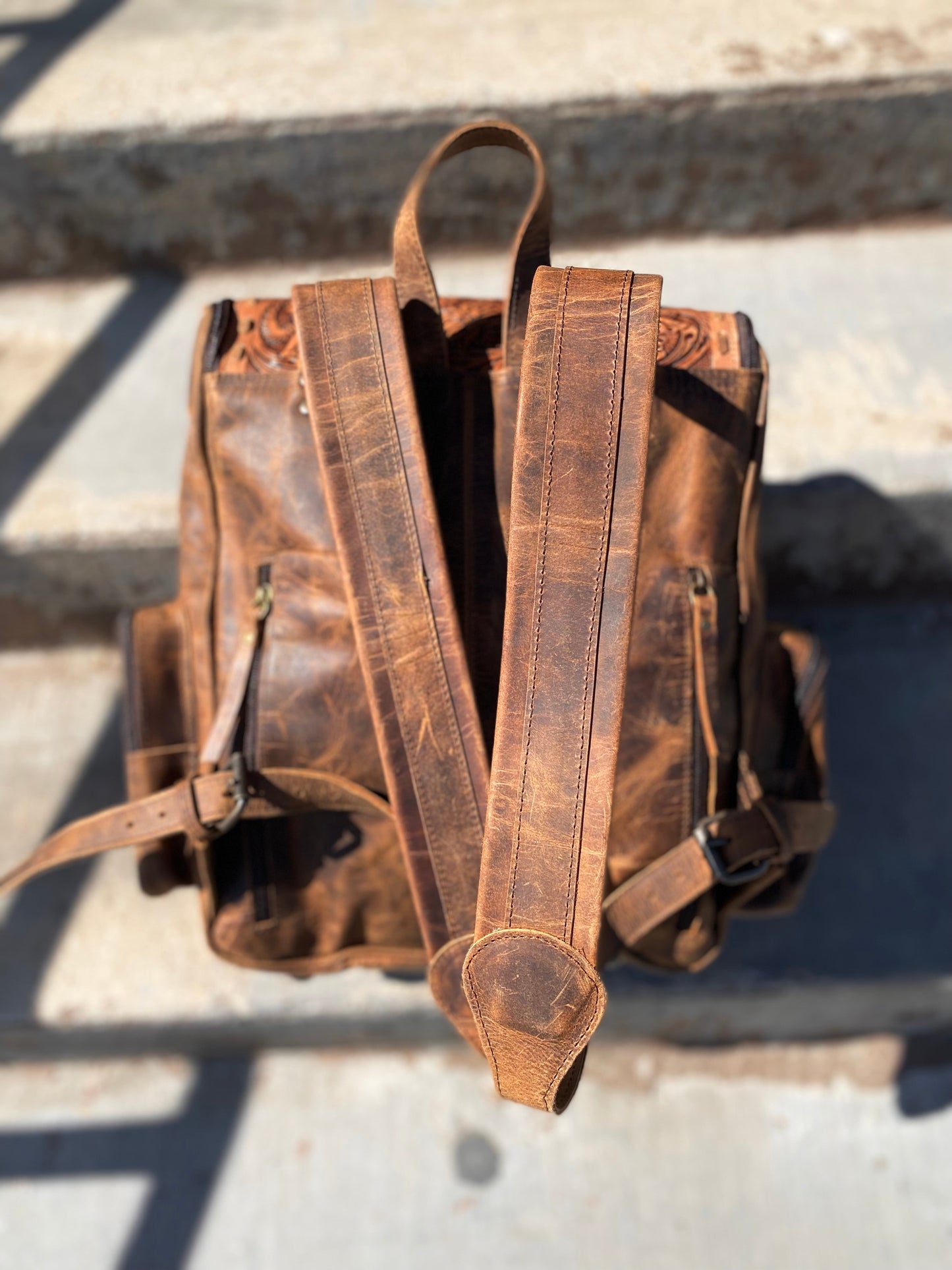 Conceal Case Rustic Leather Backpack