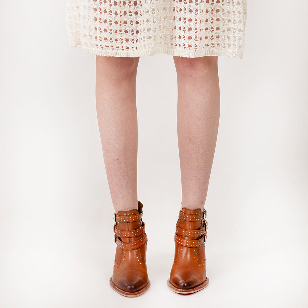 Loyal West Marlene Ankle Booties In Calfskin
