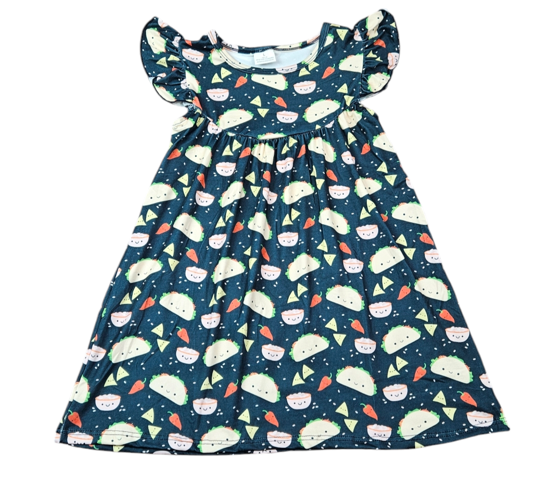 Taco Oops Milk Silk Flutter Dress