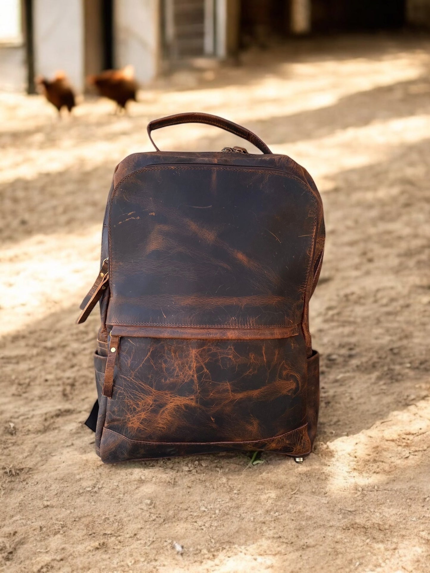 Rustic Leather Backpack