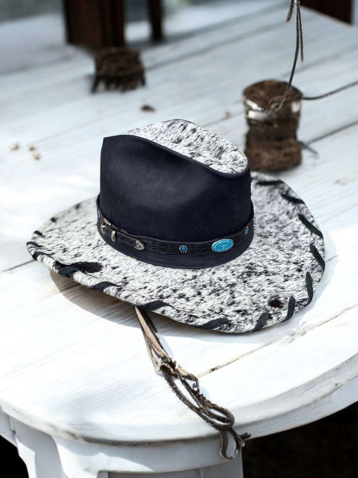 Western Hat Band Highland Turquoise Stone