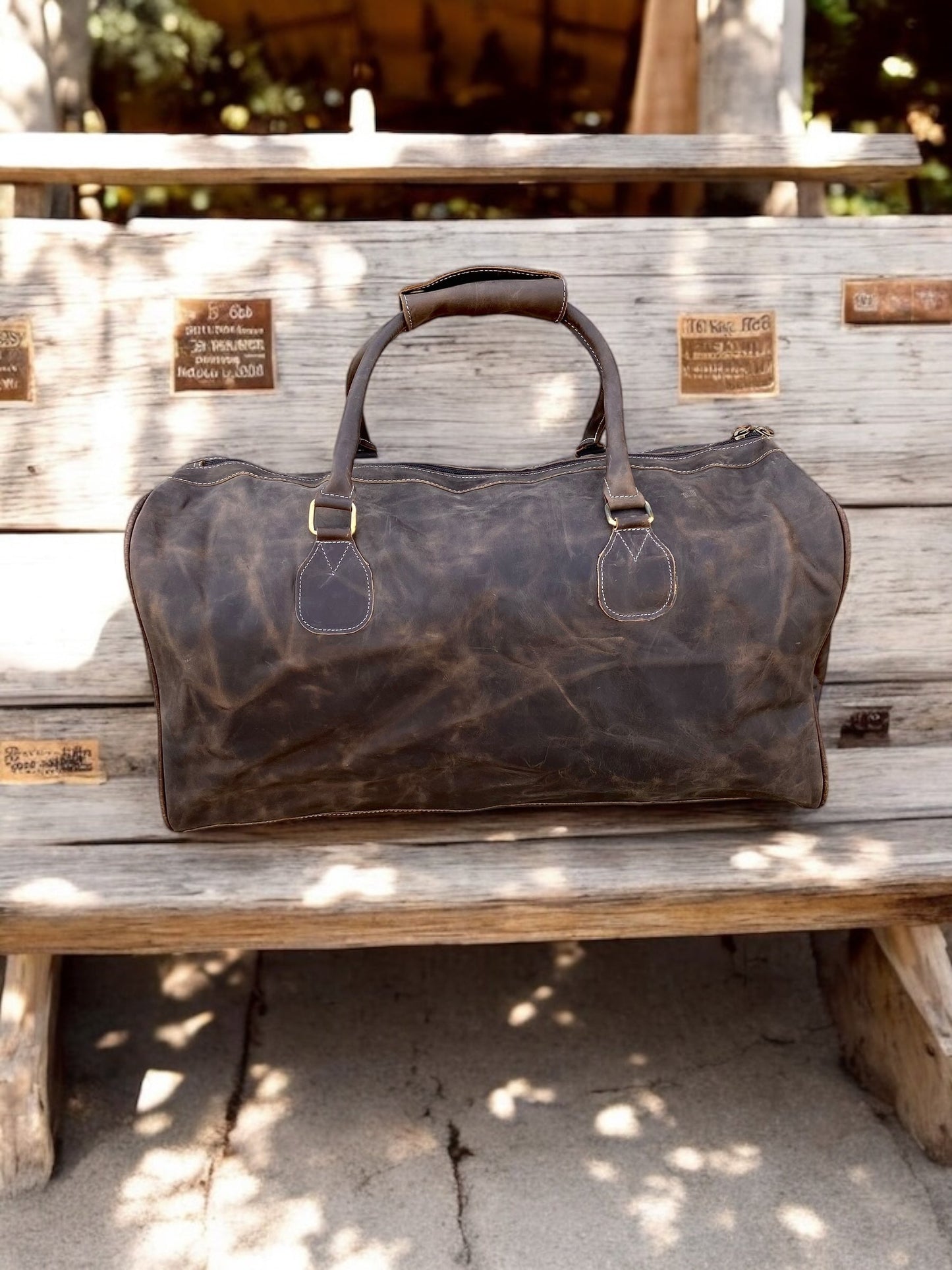 Rustic Soft Leather Duffle Bag
