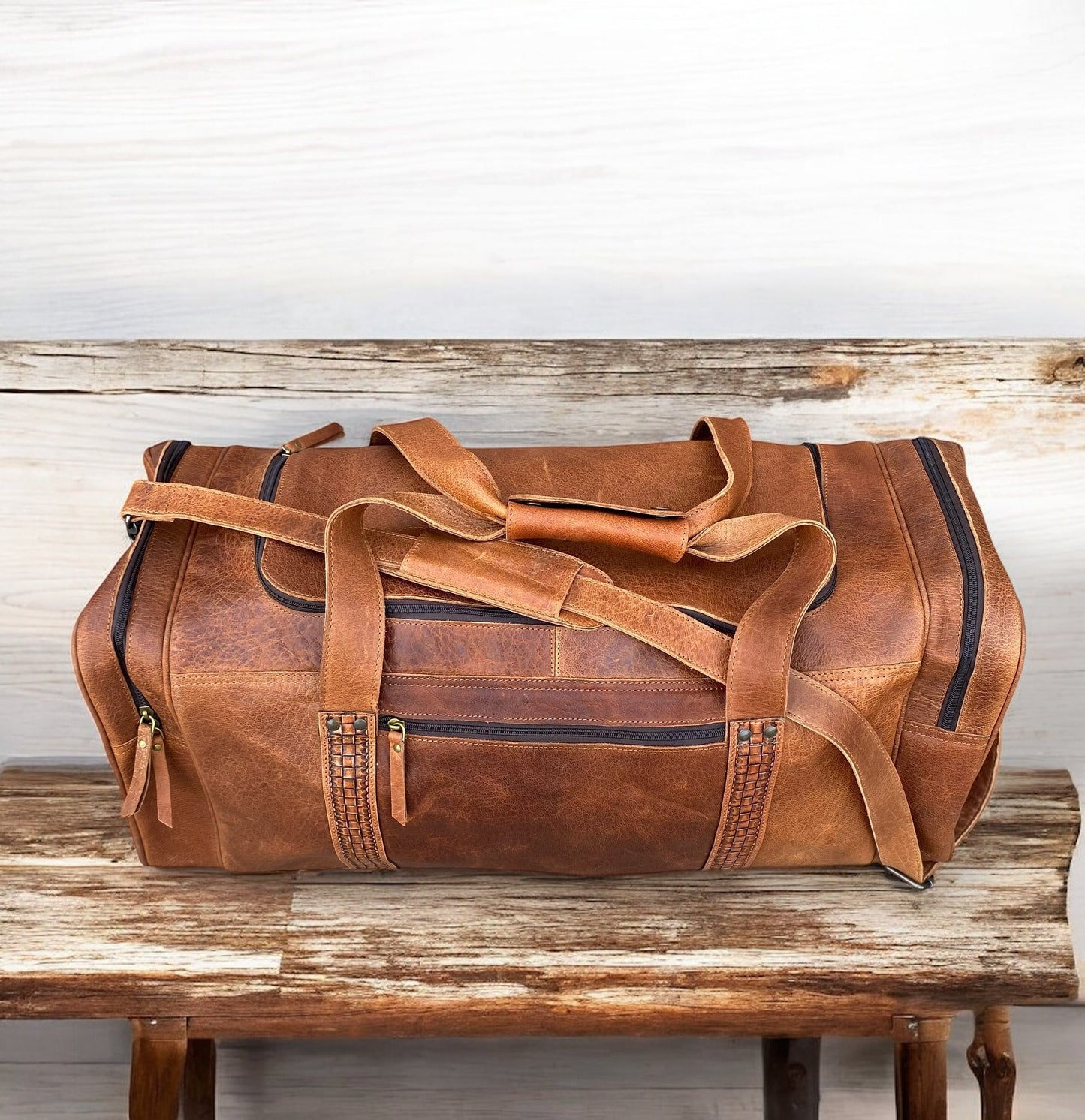 Full Grain Leather Large Duffle Bag