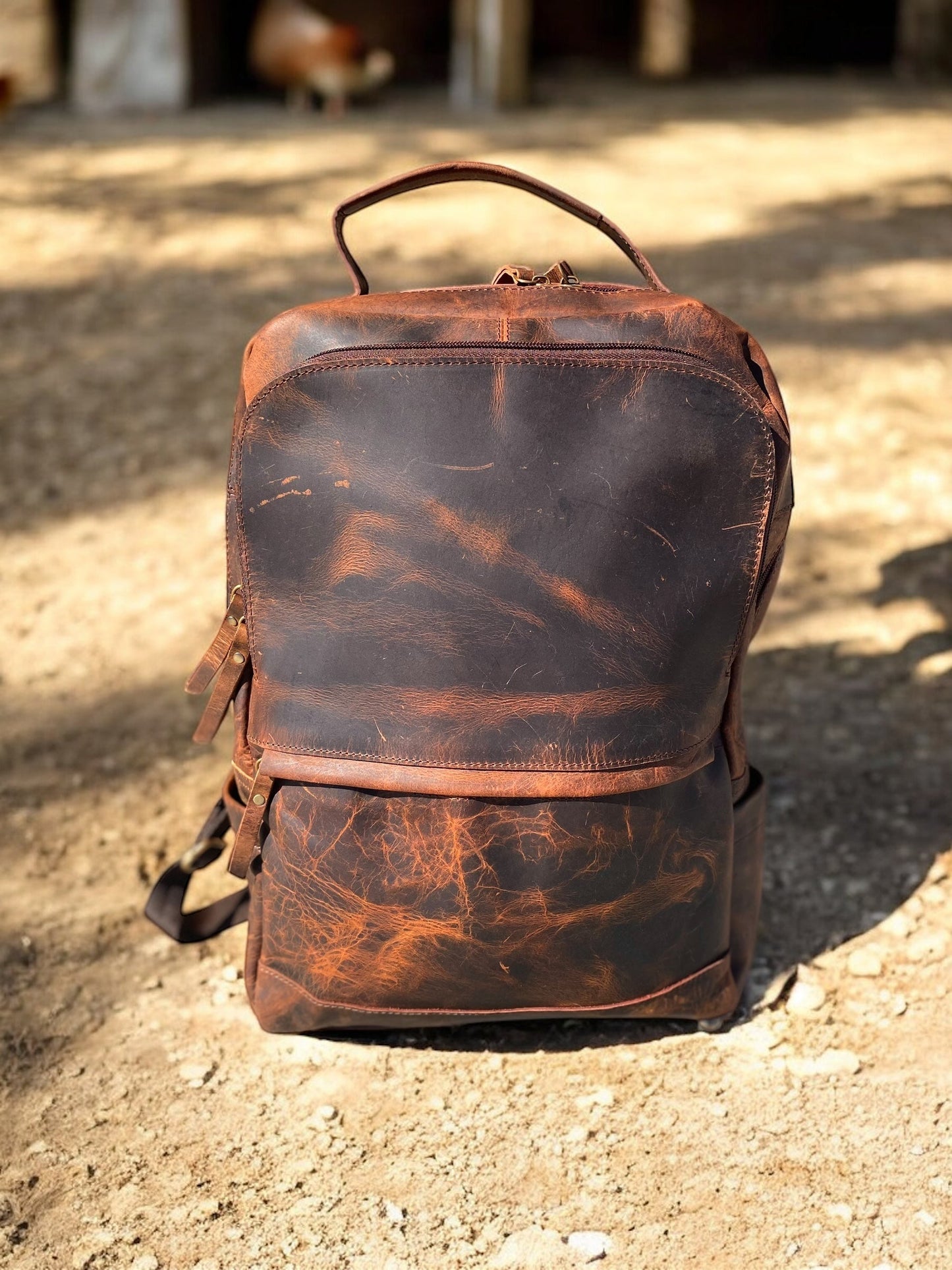 Rustic Leather Backpack