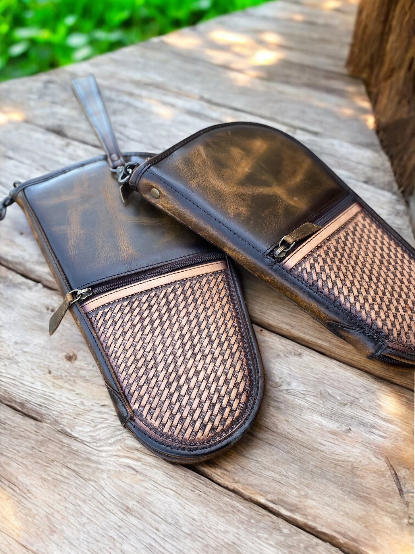 Large Vintage Tooled Leather Case