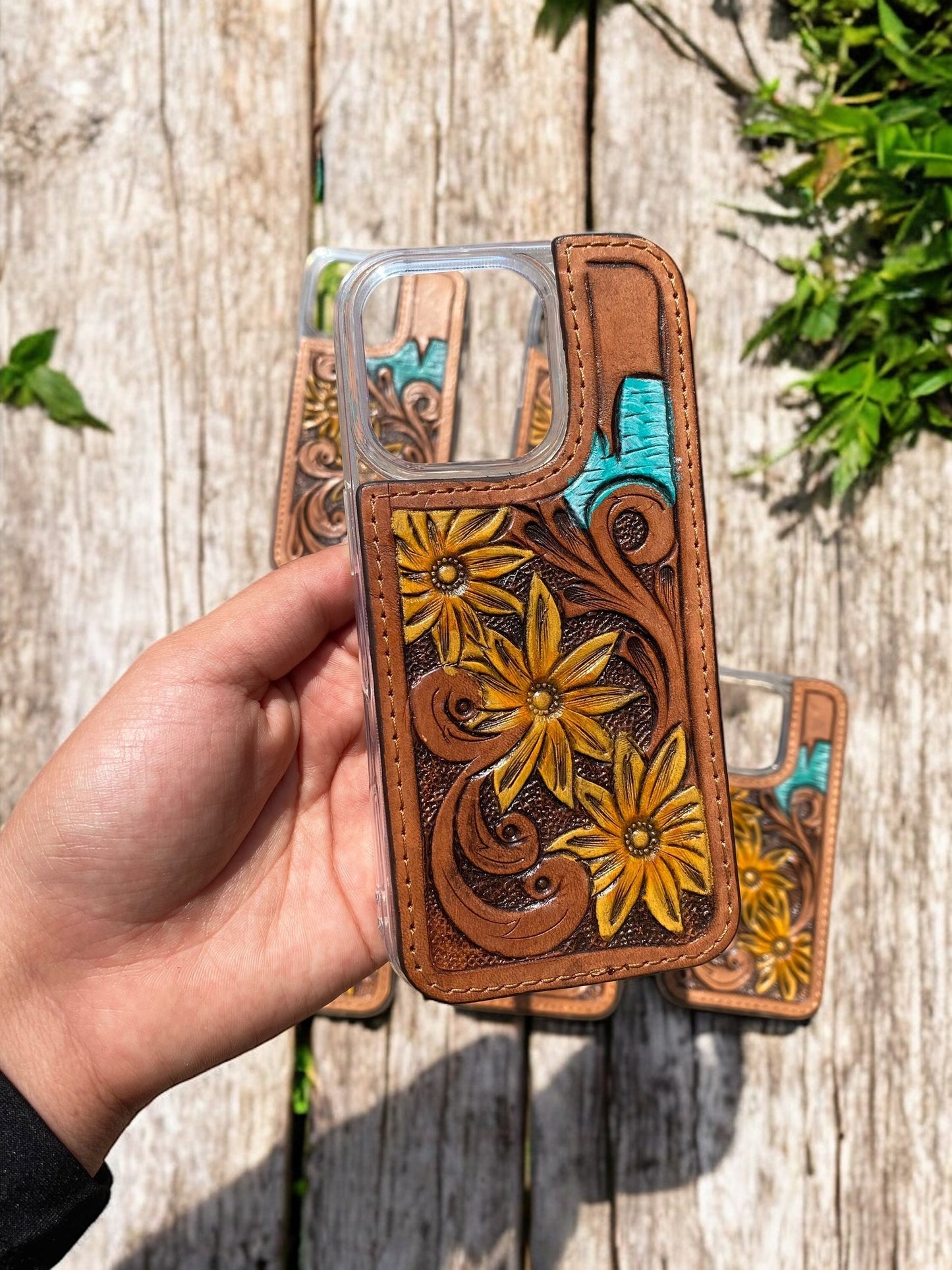 Daisy Leather iPhone Case
