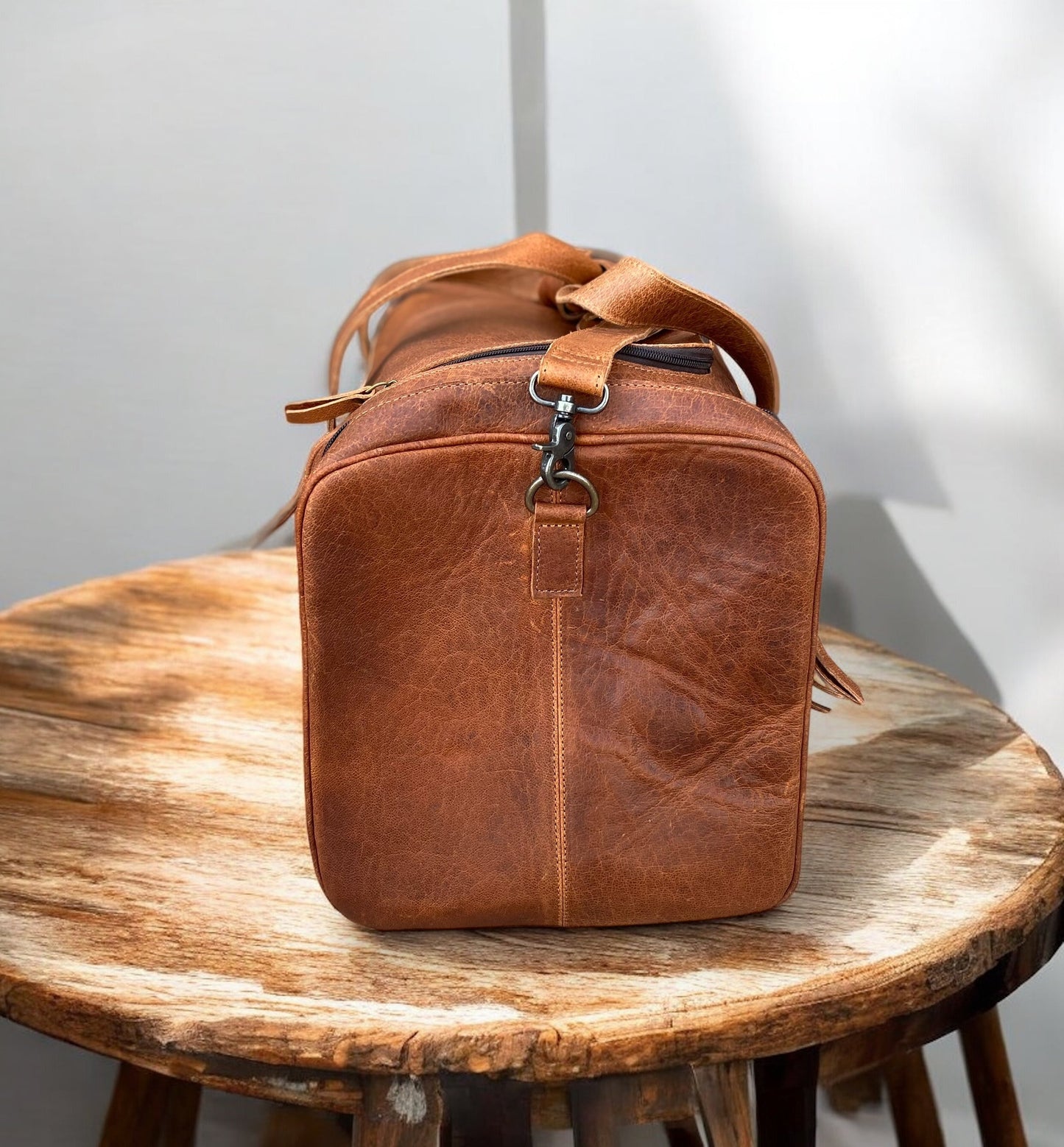Full Grain Leather Large Duffle Bag