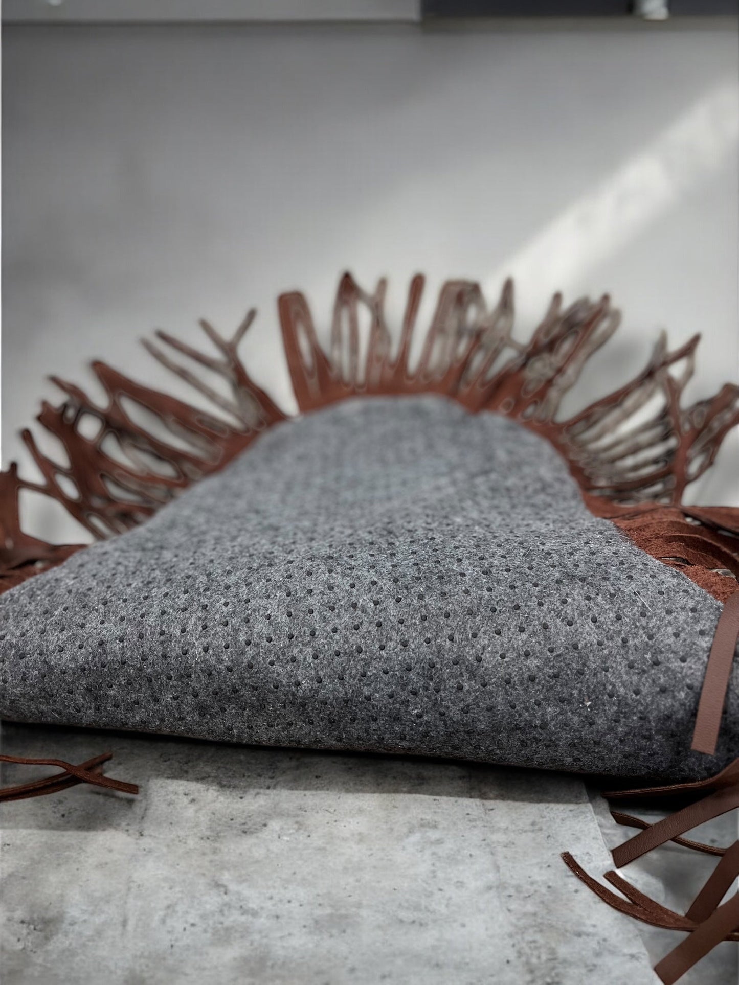 Brown Fringe Cowhide Rug