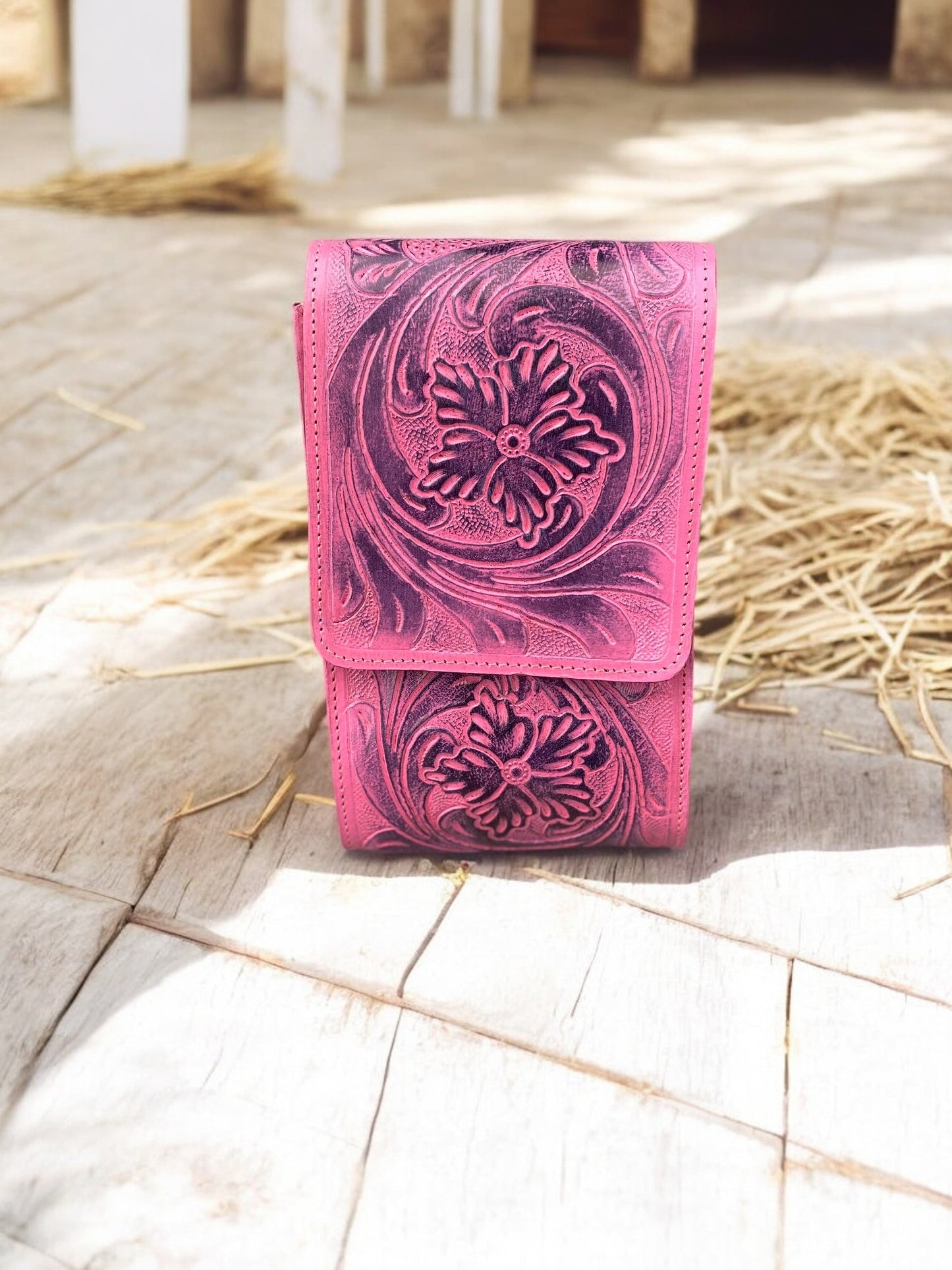 Pink All Tooled Crossbody