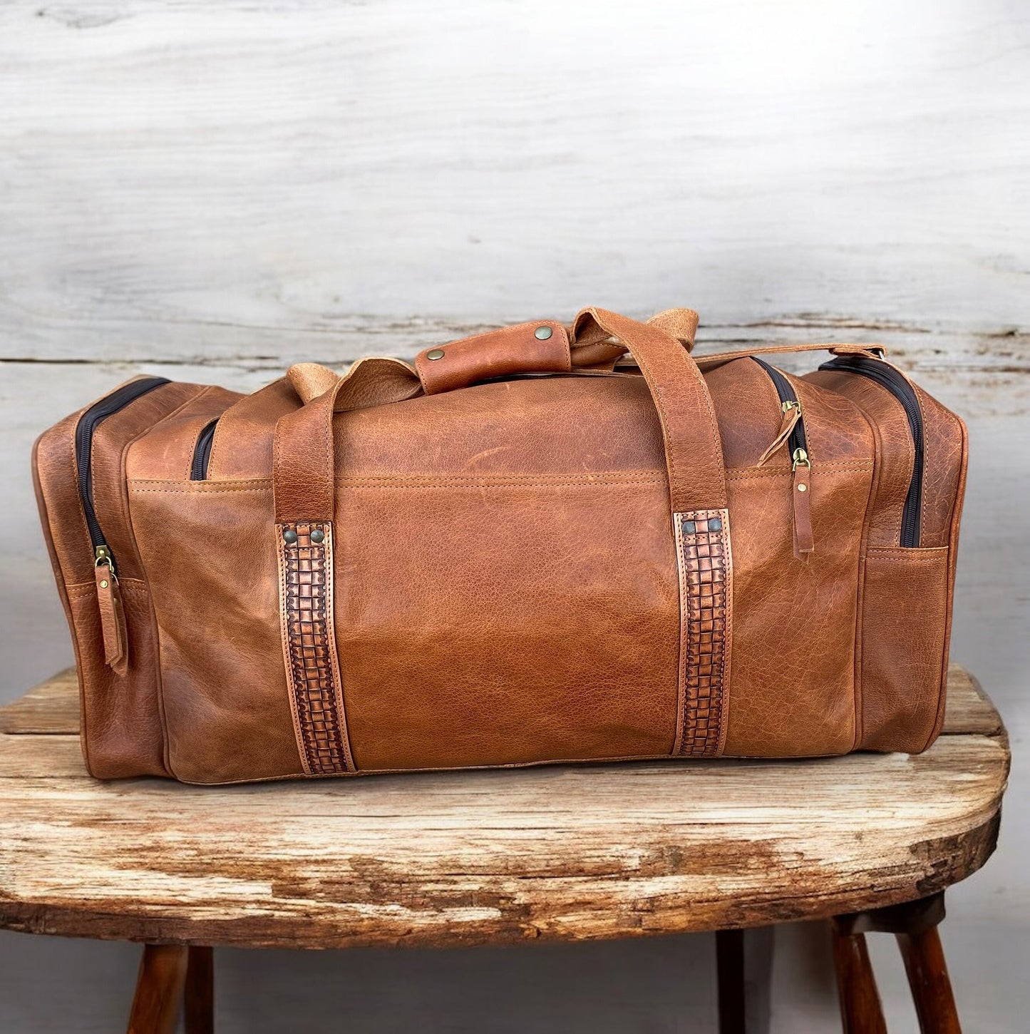 Full Grain Leather Large Duffle Bag