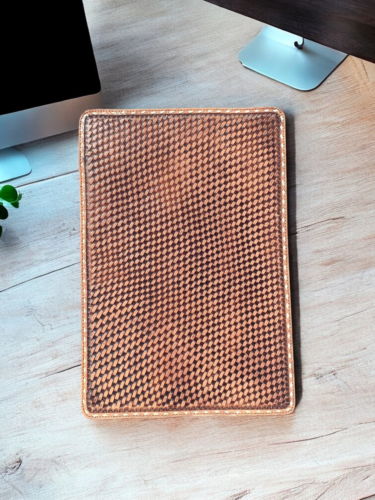 Tooled Leather Desktop Mat