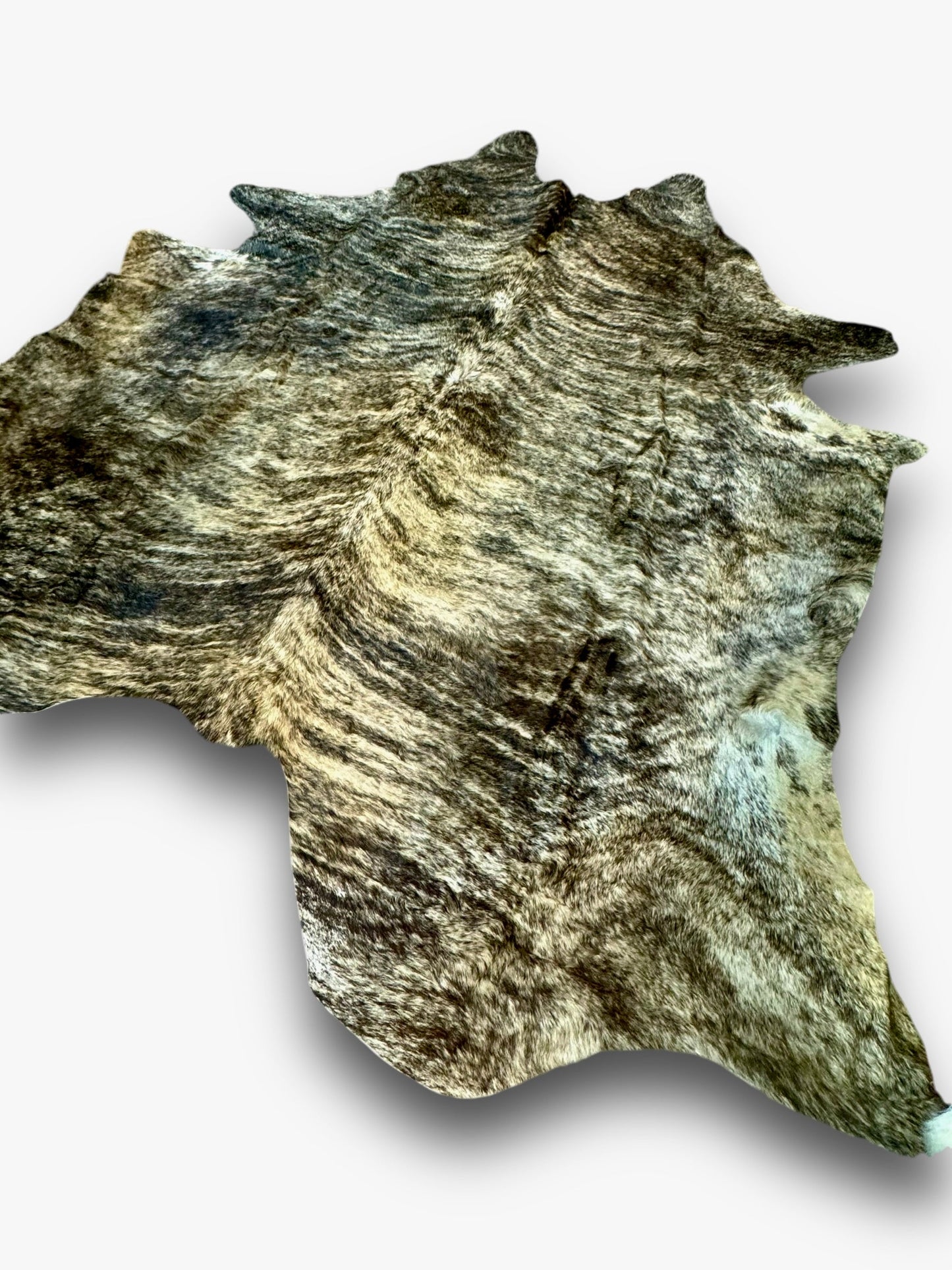 Exotic Grey Brindle Tri-Color - Exact Cowhide - EX5