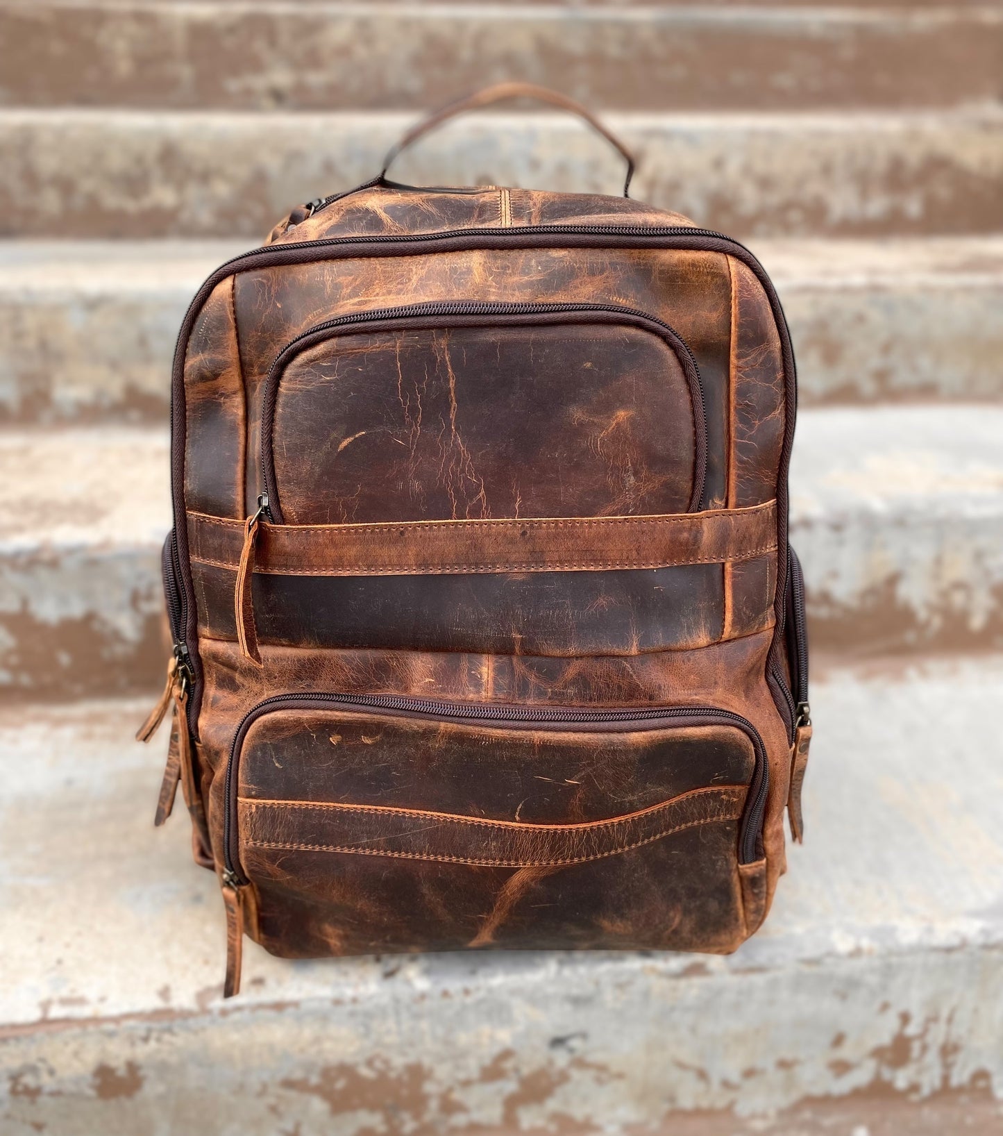 Rustic Leather Backpack