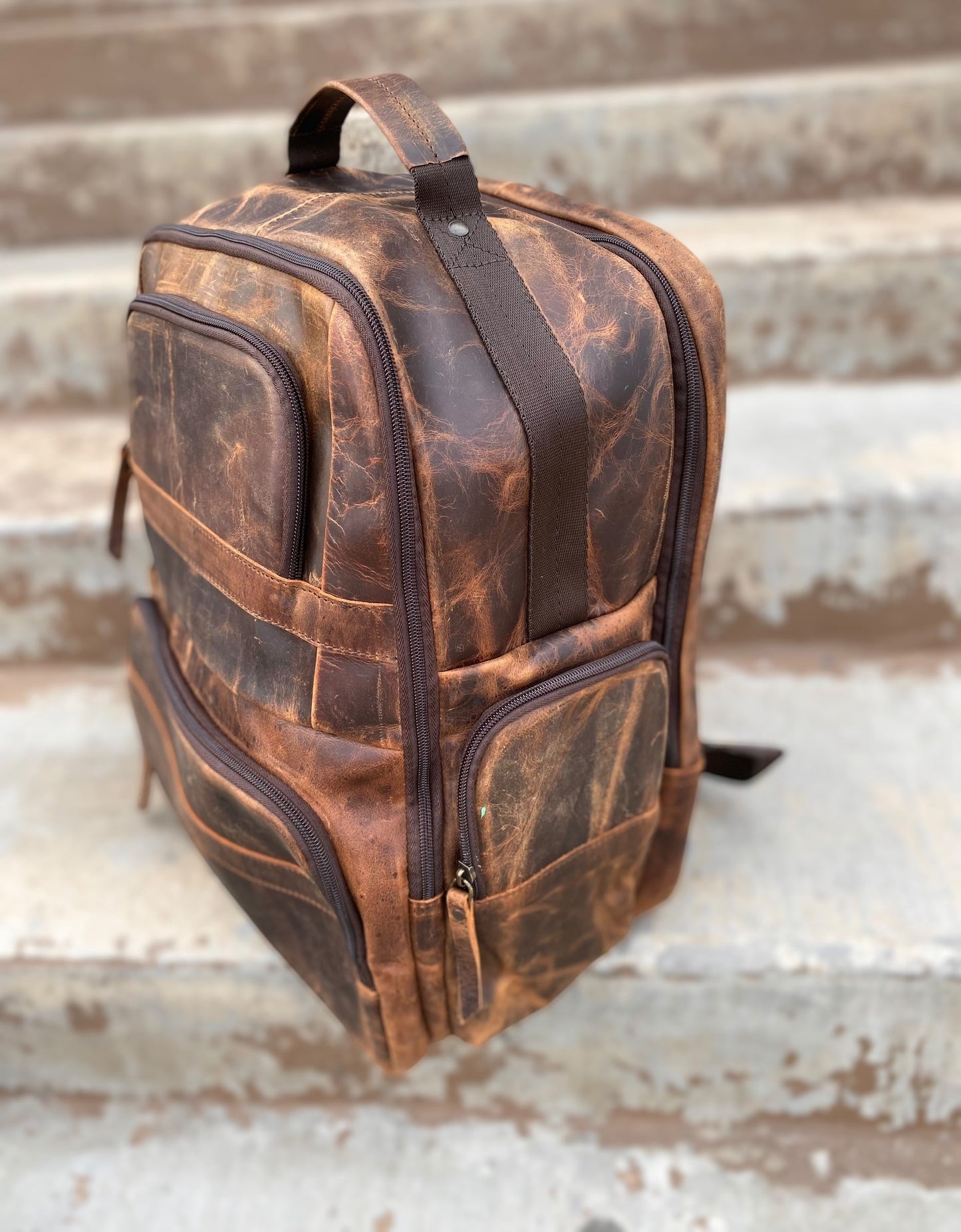 Rustic Leather Backpack