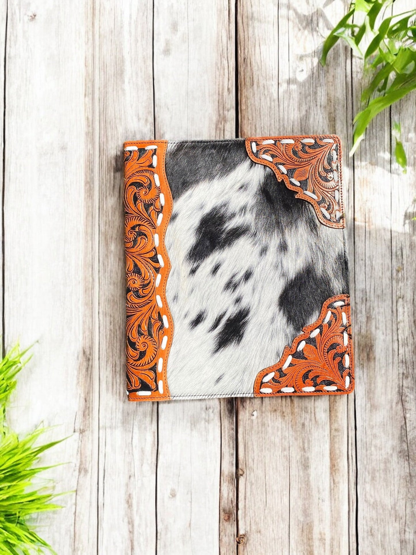 Cowhide Tooled Leather Planner