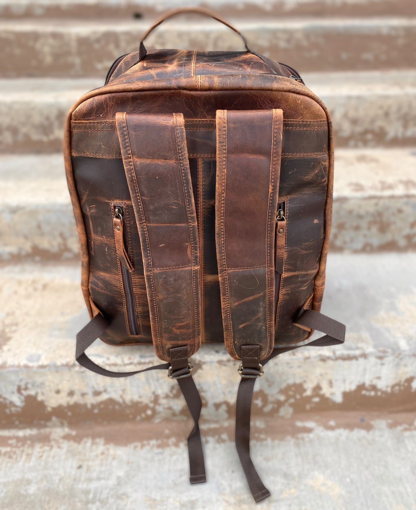 Rustic Leather Backpack