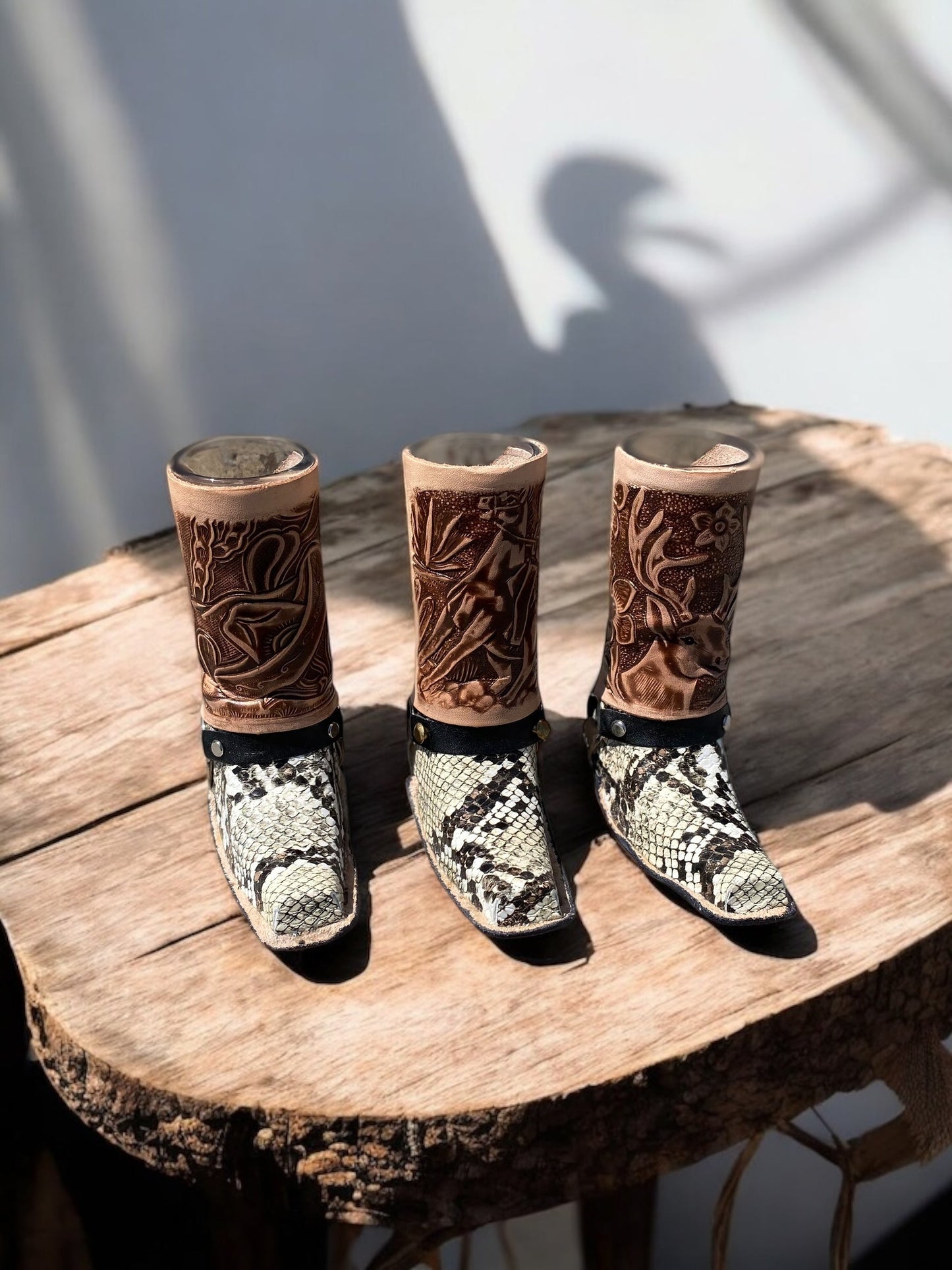 Snake Leather Glass Boot