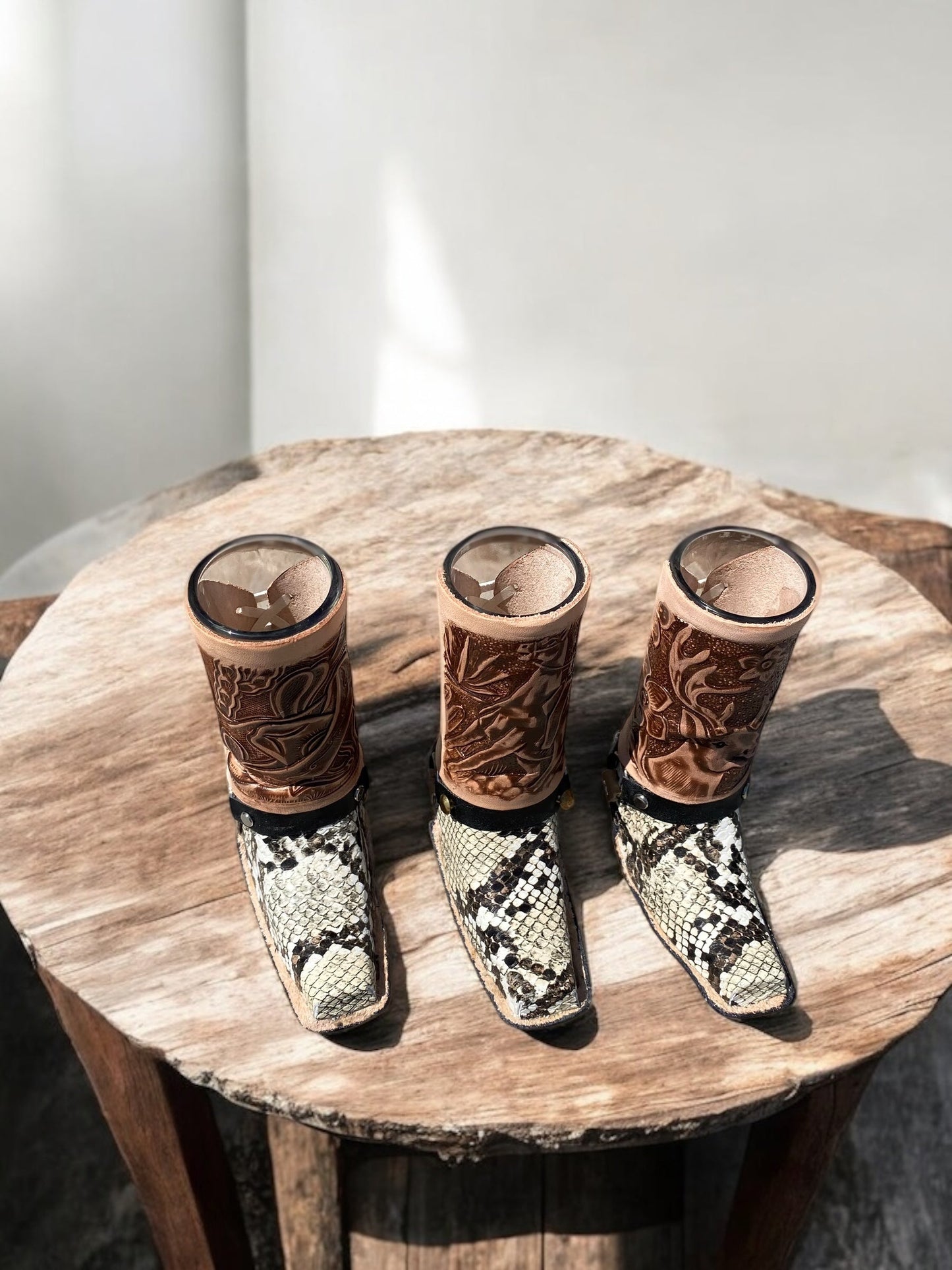 Snake Leather Glass Boot