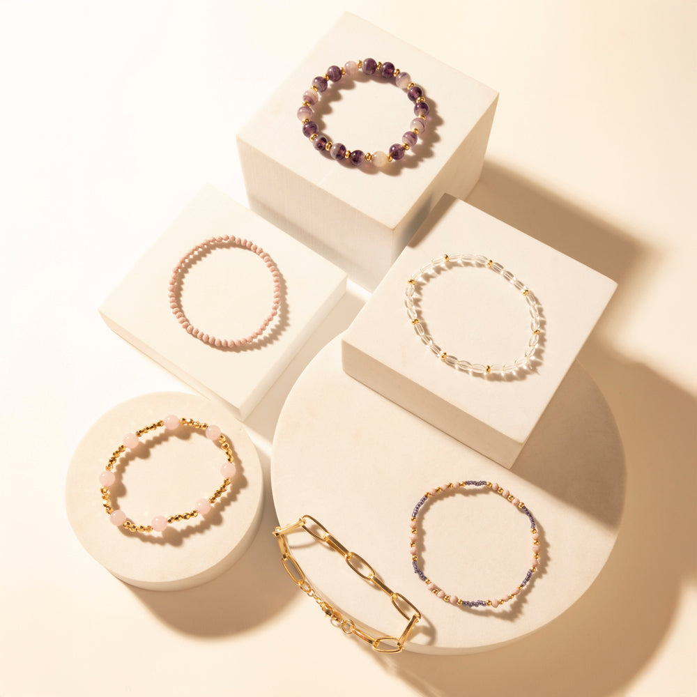 Myra Amethyst Trail Stack Bracelet in Desert Orchid