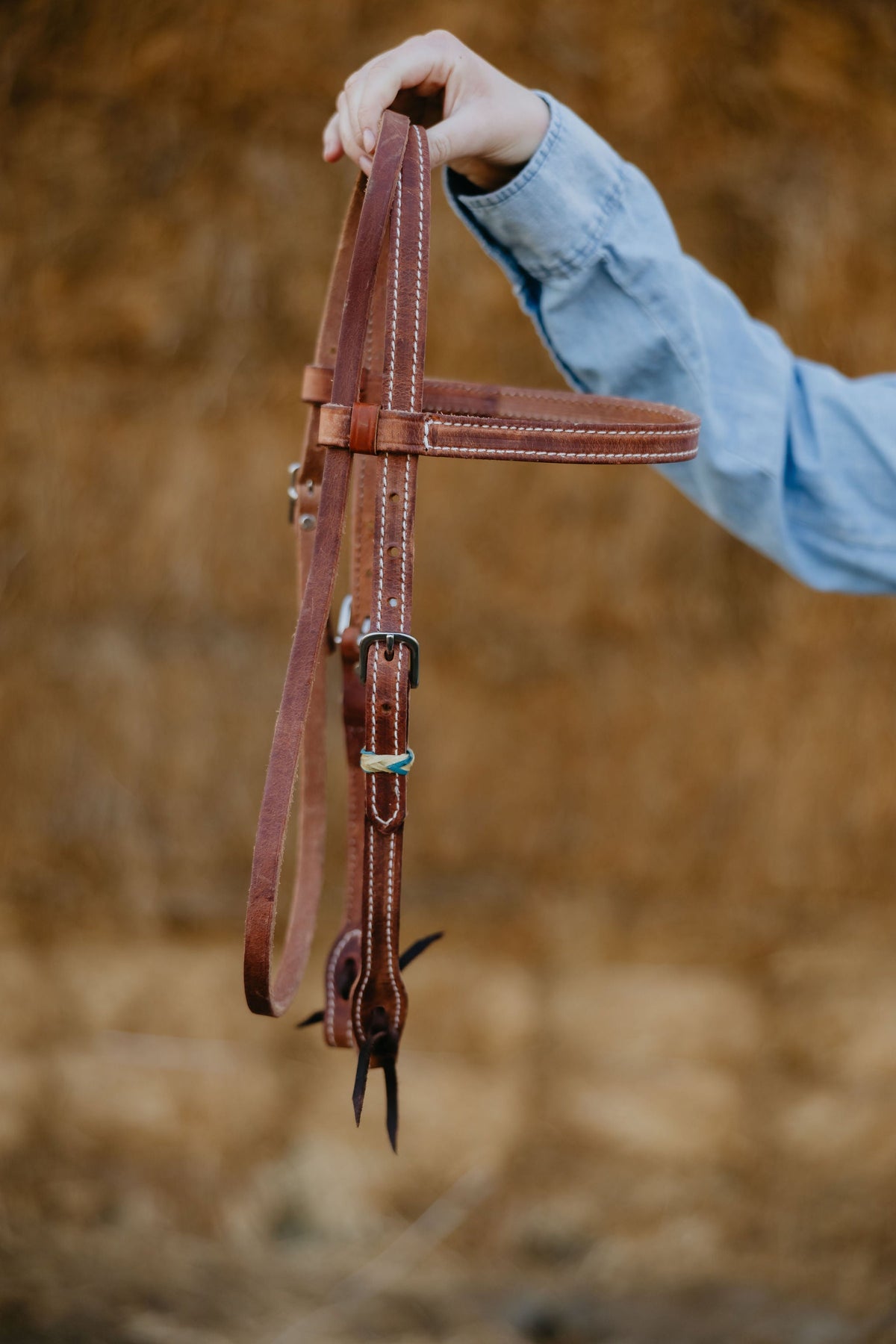 Rawhide Harness Leather Browband Headstall