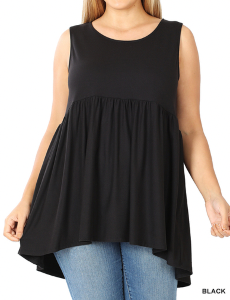Black - Baby Doll S-3XL Top