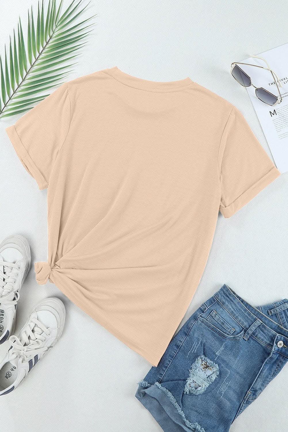 Sequin embellished short sleeve tee