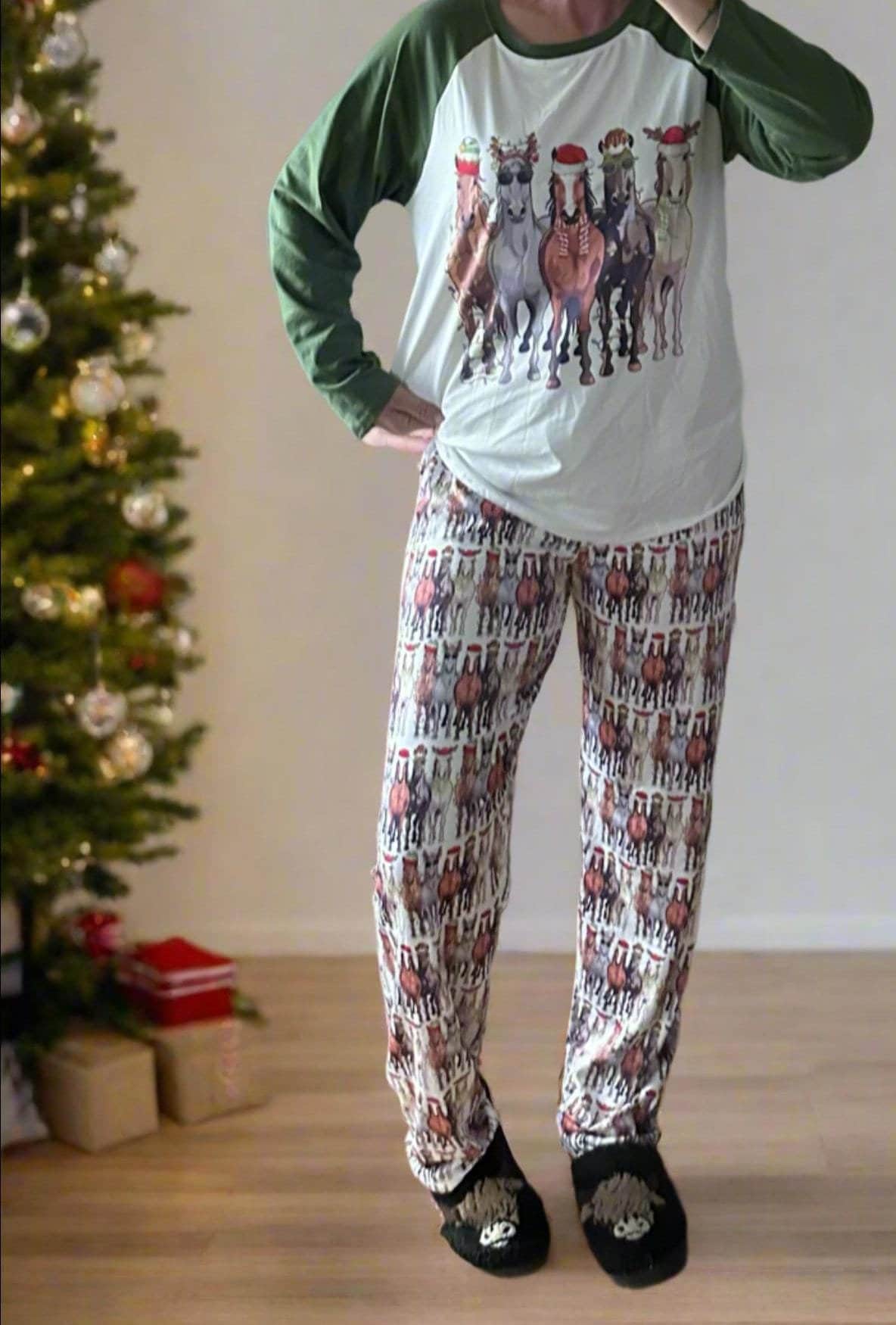 Christmas Horse Pajamas | Holiday Horse | Matching Family Christmas Pajamas, HORSE PAJAMAS