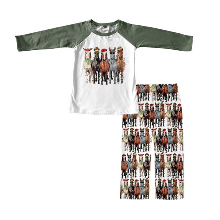 Christmas Horse Pajamas | Holiday Horse | Matching Family Christmas Pajamas, HORSE PAJAMAS