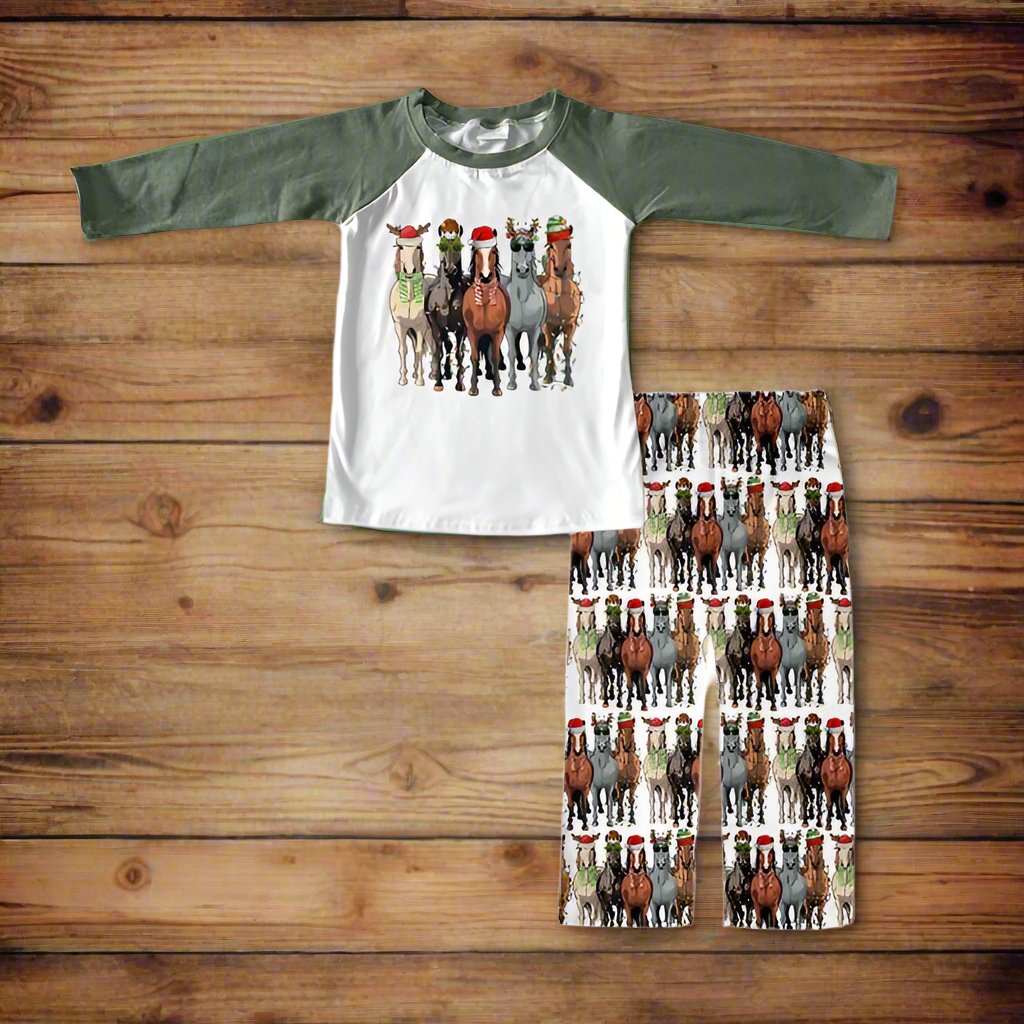 Christmas Horse Pajamas | Holiday Horse | Matching Family Christmas Pajamas, HORSE PAJAMAS