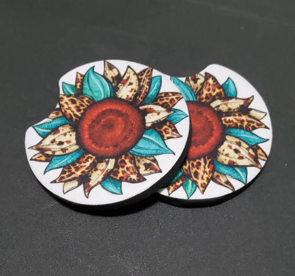 Country Sunflower - Car Coasters