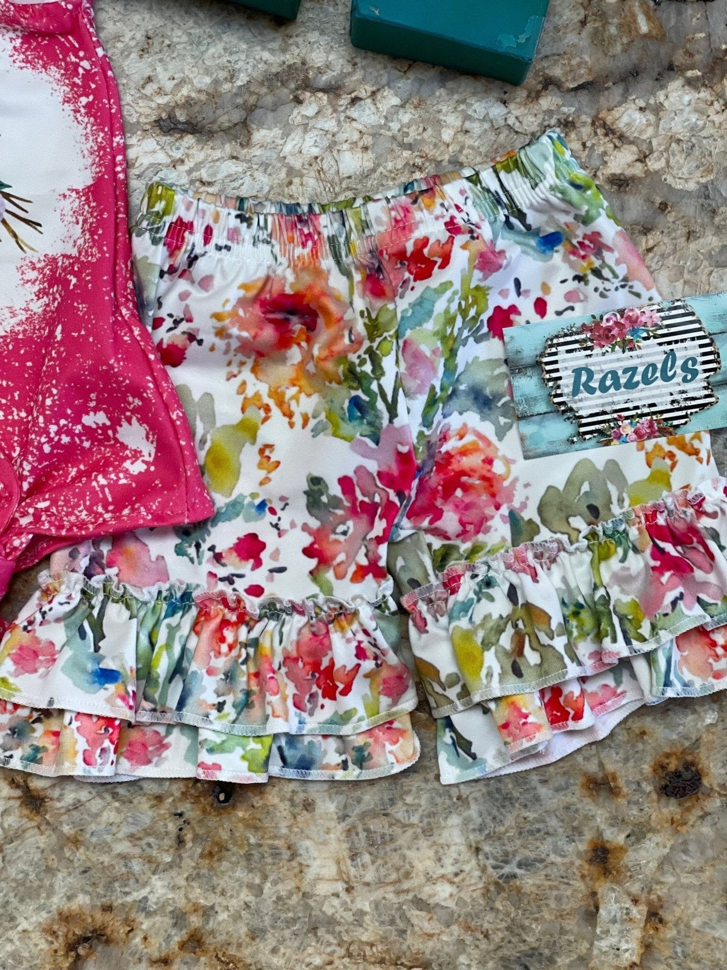 Cowgirl BOHO Short Set | Girls Flower Ruffle Shorts, Ruffle Sleeve Shirt