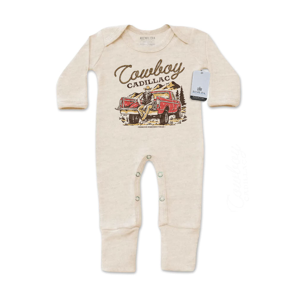 Cowboy Cadillac - Infant Western One-Piece Footed Pajamas W/Mittens