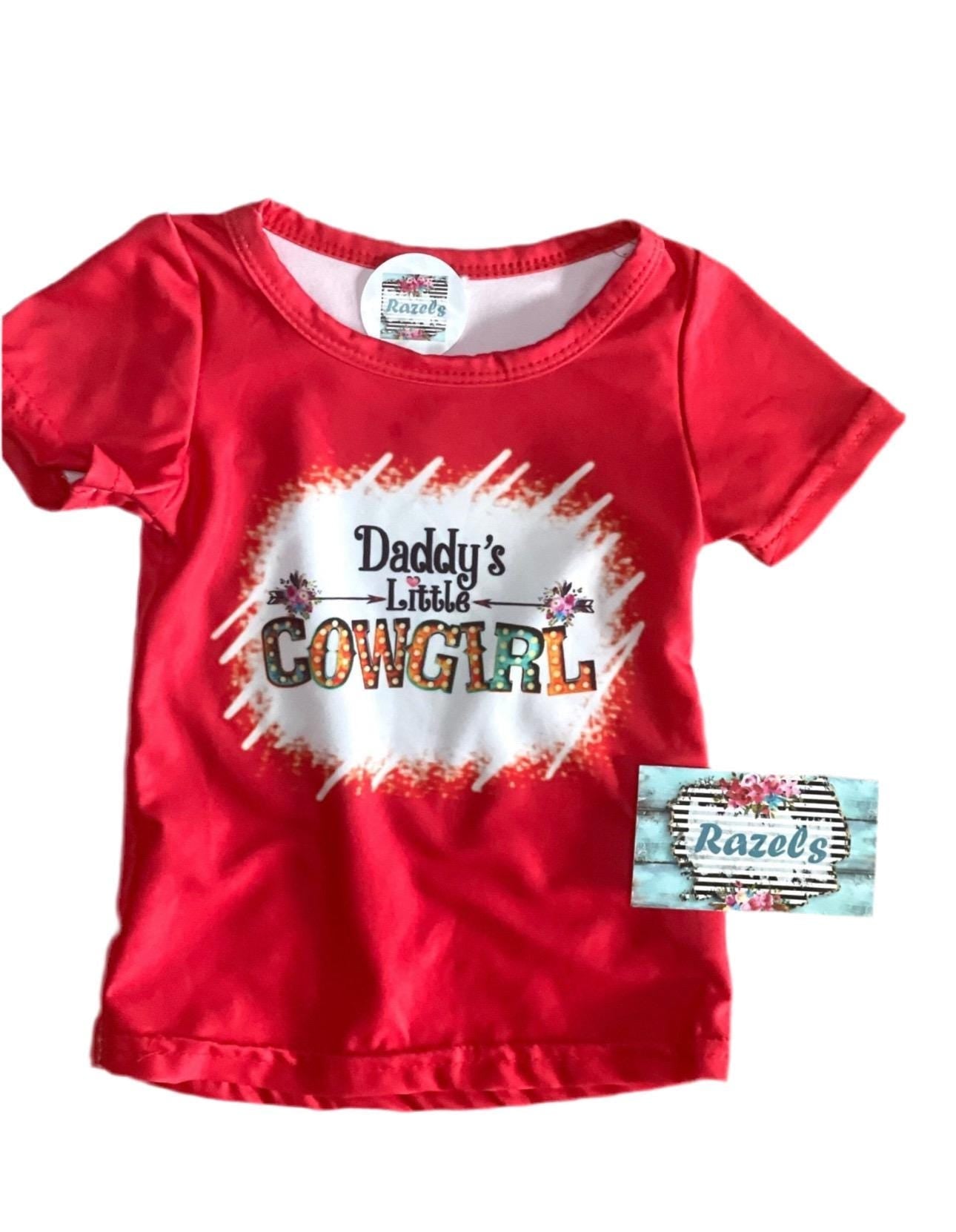 Daddy’s Little Cowgirl Bell Bottom Outfit | Girls Western T-Shirt & Flower Bell Bottom Pants Set