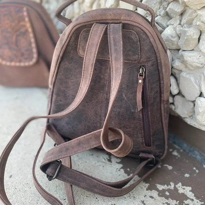 Maisie Mini Tooled Rustic - backpack