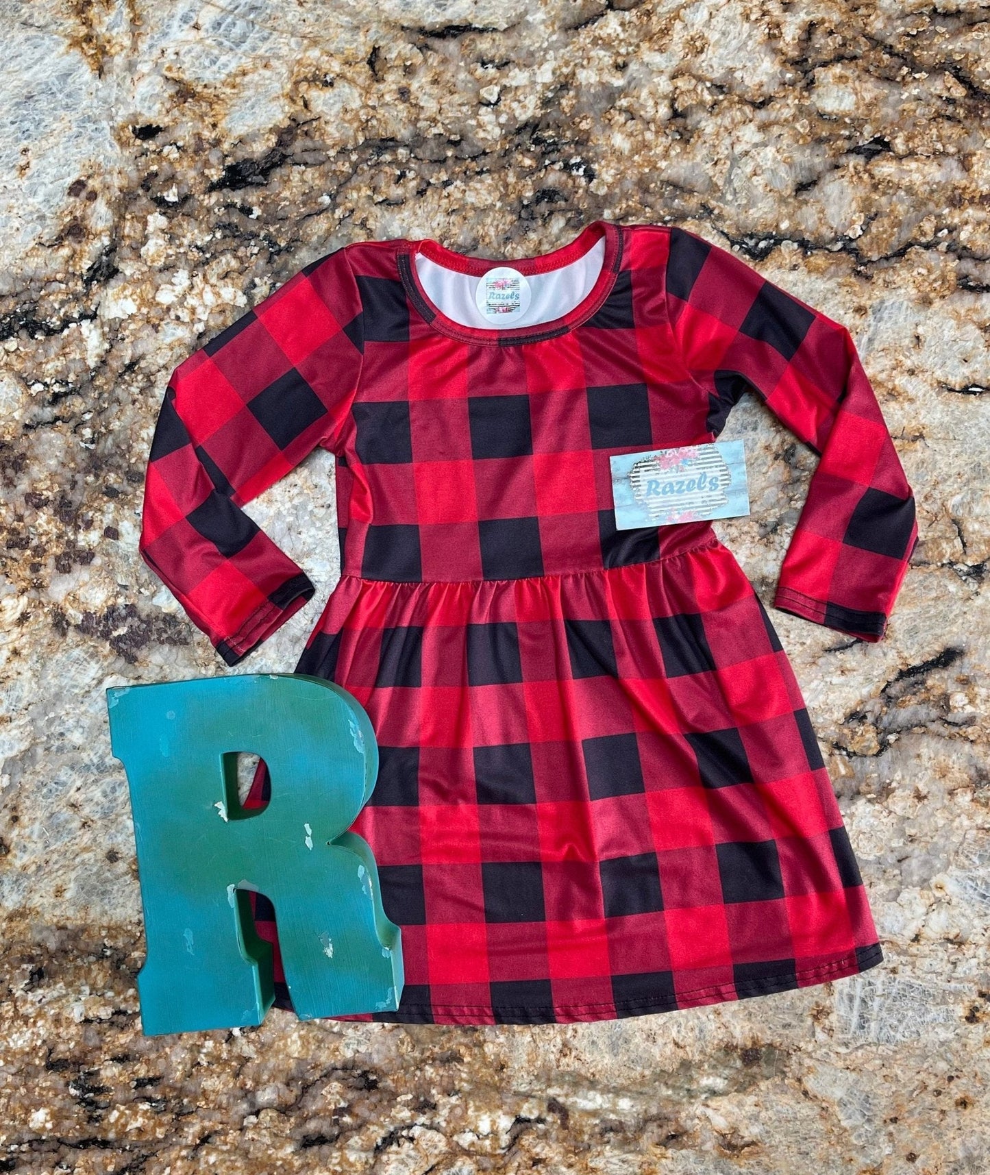 Girls' Red and Black Buffalo Plaid Dress β Holiday Staple | Versatile Western Style Dress