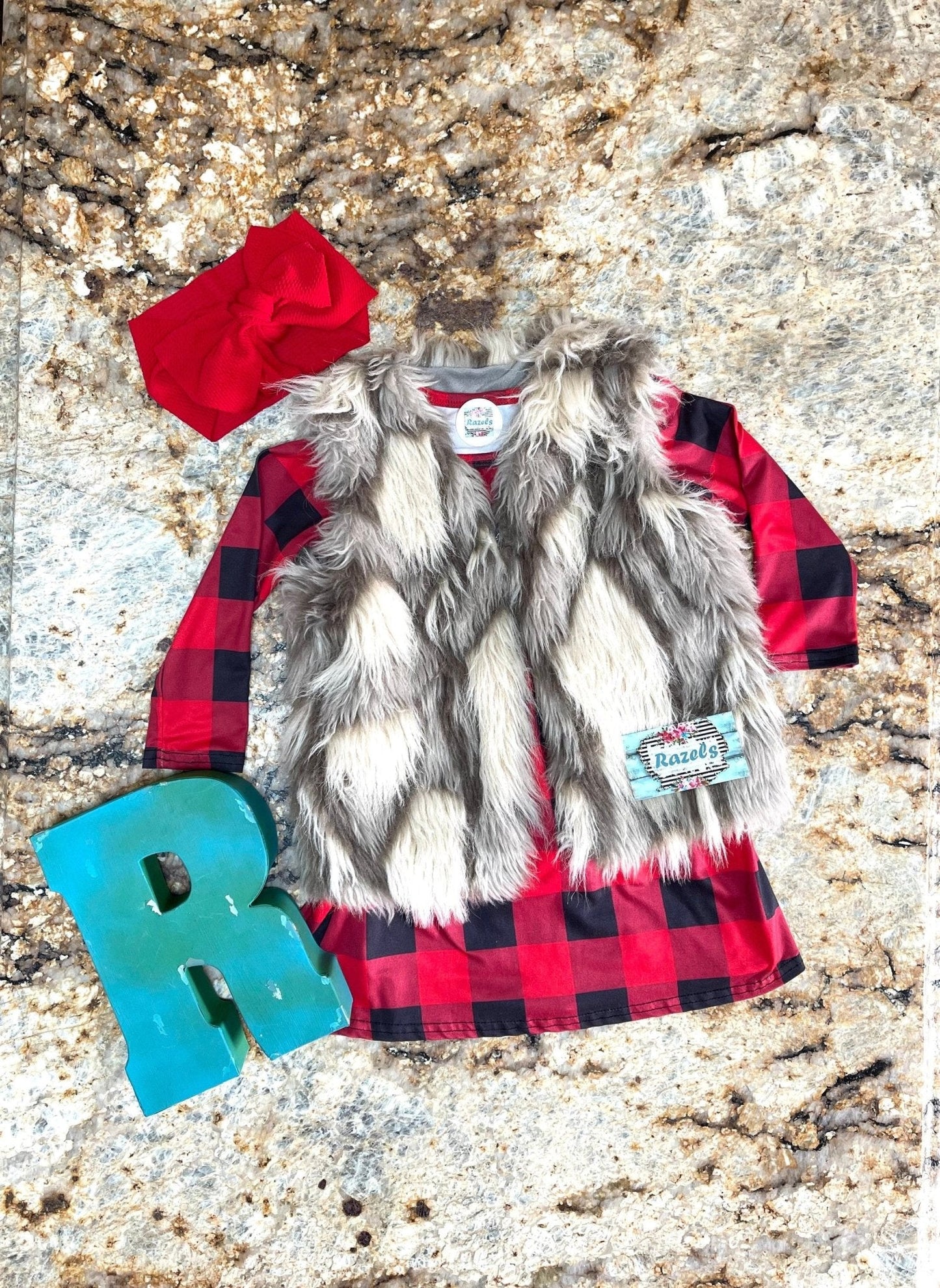 Girls' Red and Black Buffalo Plaid Dress β Holiday Staple | Versatile Western Style Dress