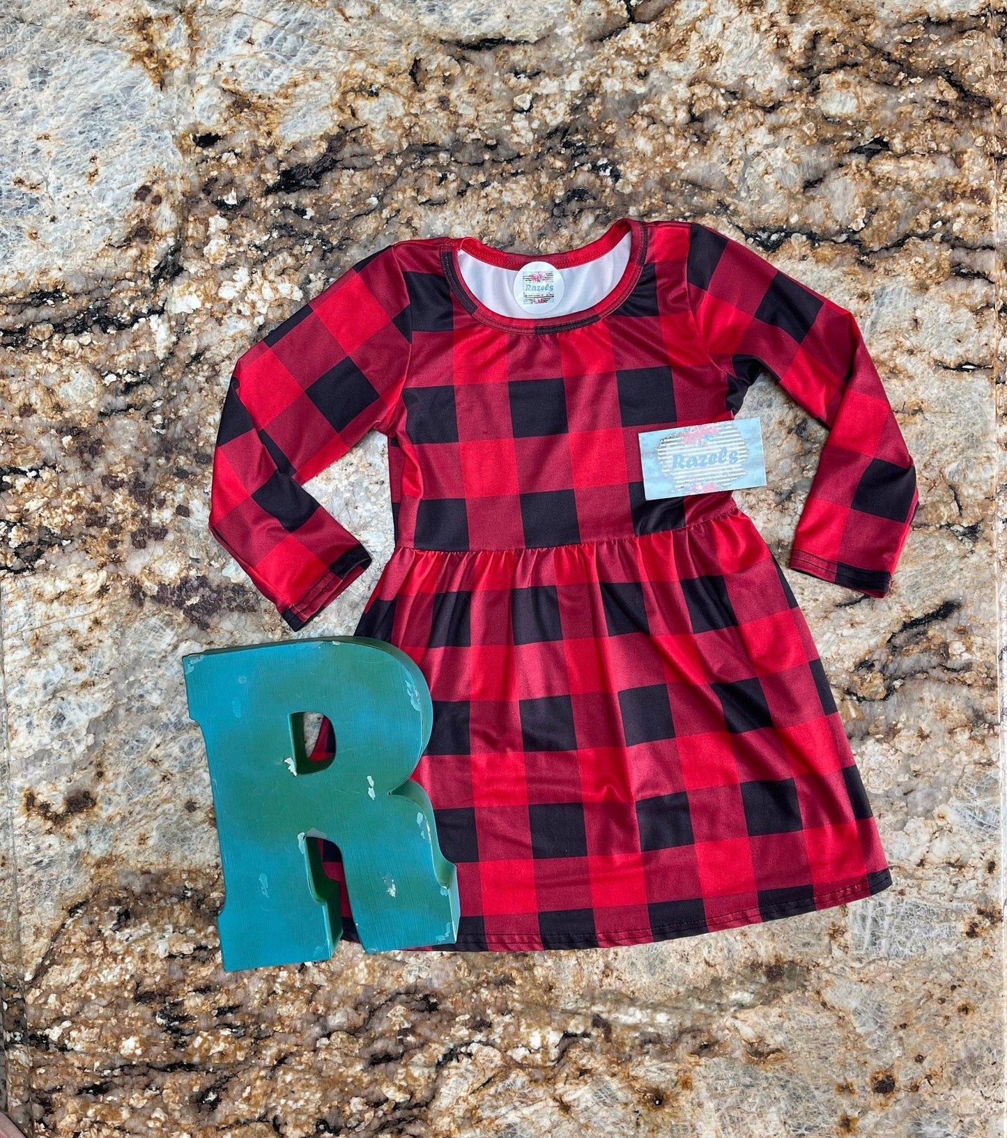 Girls' Red and Black Buffalo Plaid Dress β Holiday Staple | Versatile Western Style Dress