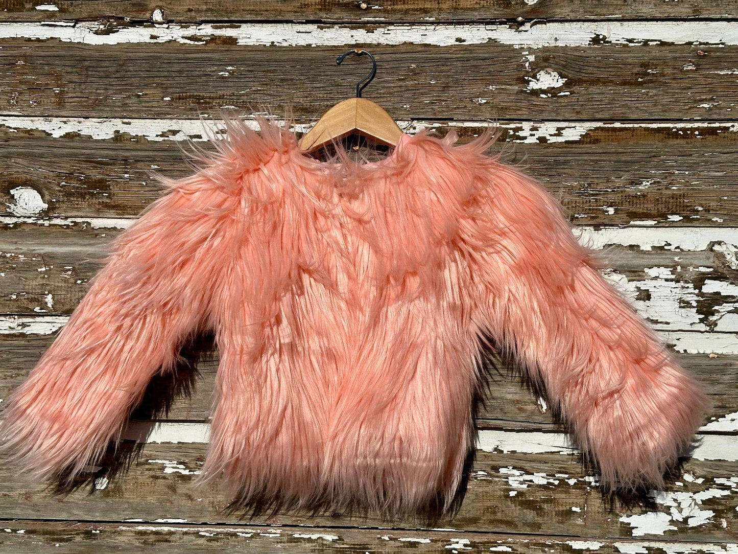 Girls' Shaggy Fur Coat – Faux Fur Dress Coat | Stylish Fur Jacket for Special Occasions